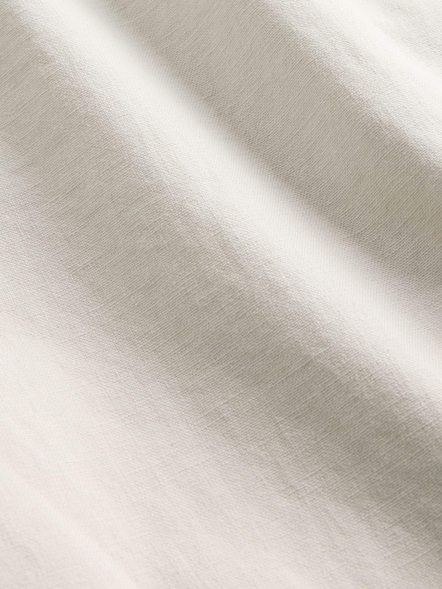 Beige Linen-Cotton Relaxed Tapered Trousers - Image 5 of 5