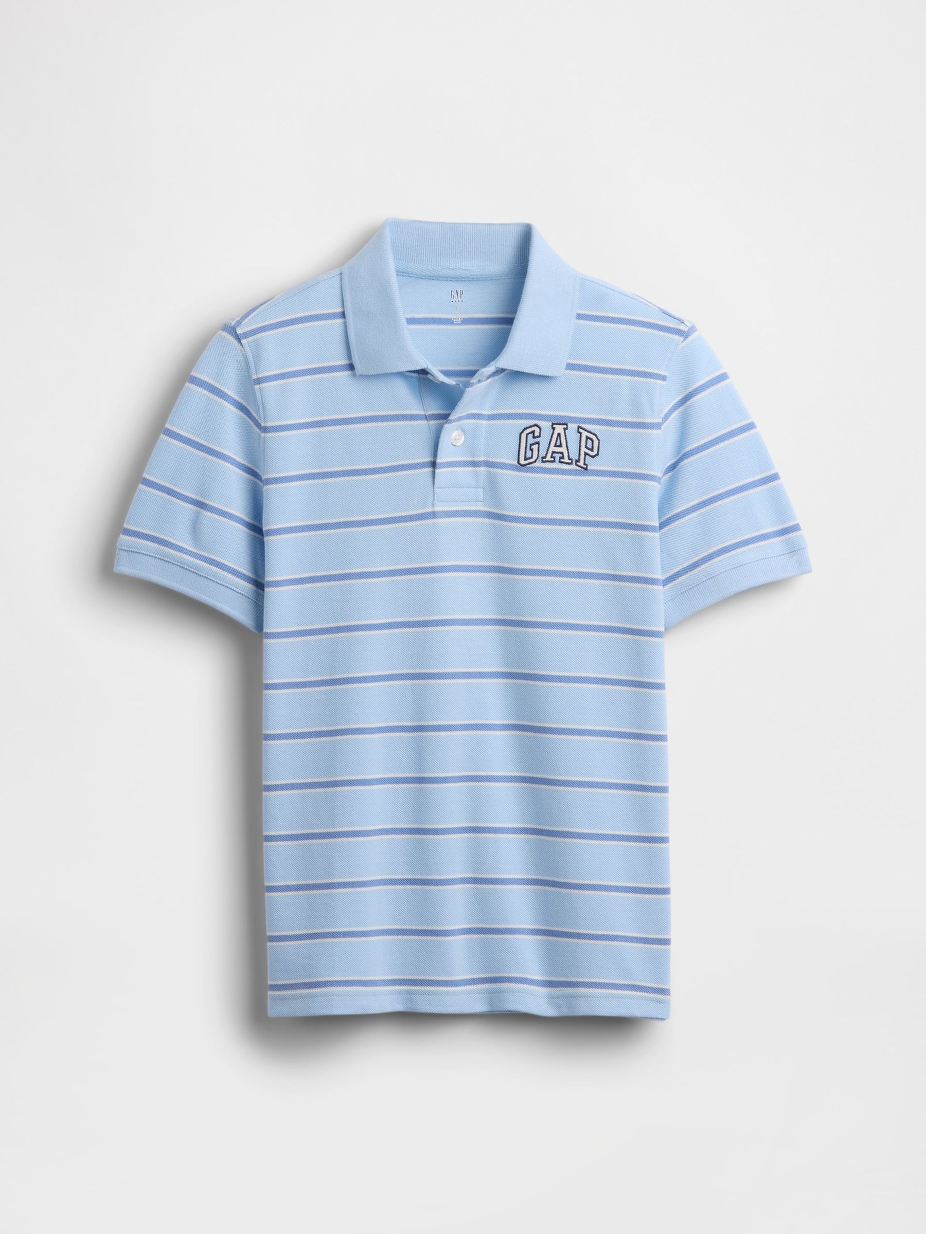 Blue stripe Logo Pique Polo Shirt - Image 1 of 3