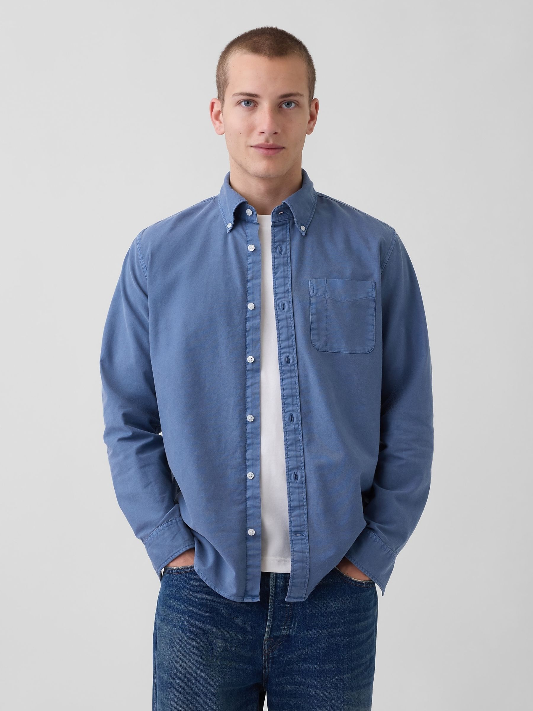 Blue Check Oxford Button-Down Shirt - Image 1 of 4 Blue Check Oxford Button-Down Shirt - Image 1 of 4