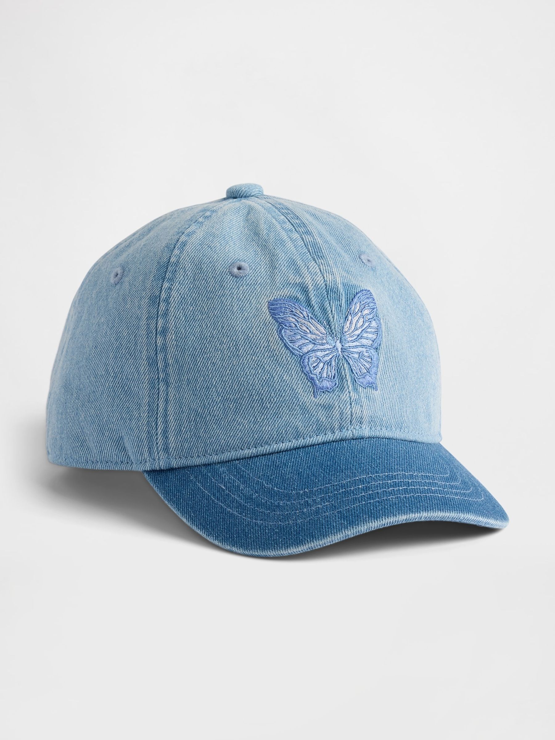 Blue Denim Butterfly Baseball Hat - Image 1 of 1
