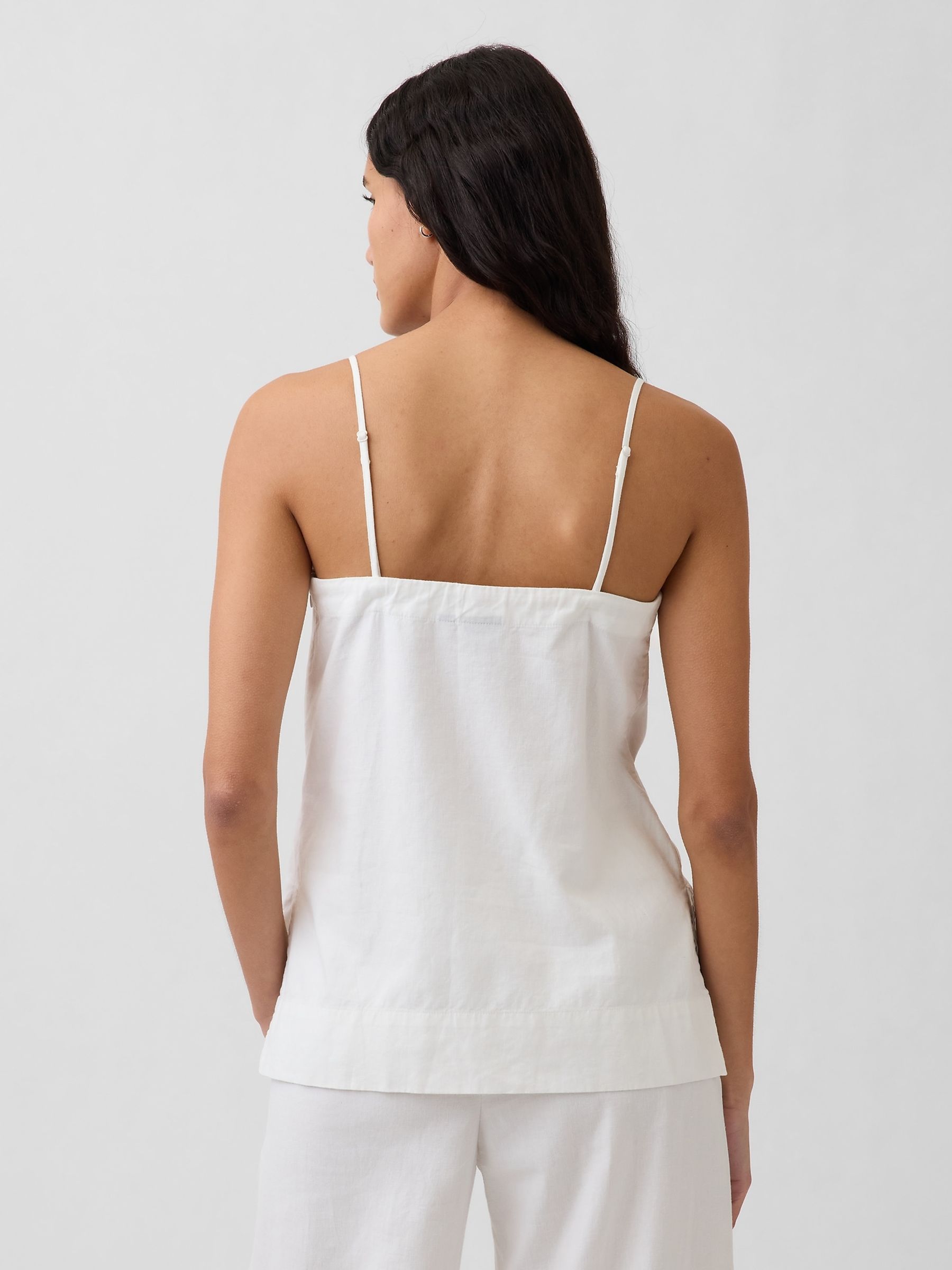 White Linen-Blend Cami | Gap