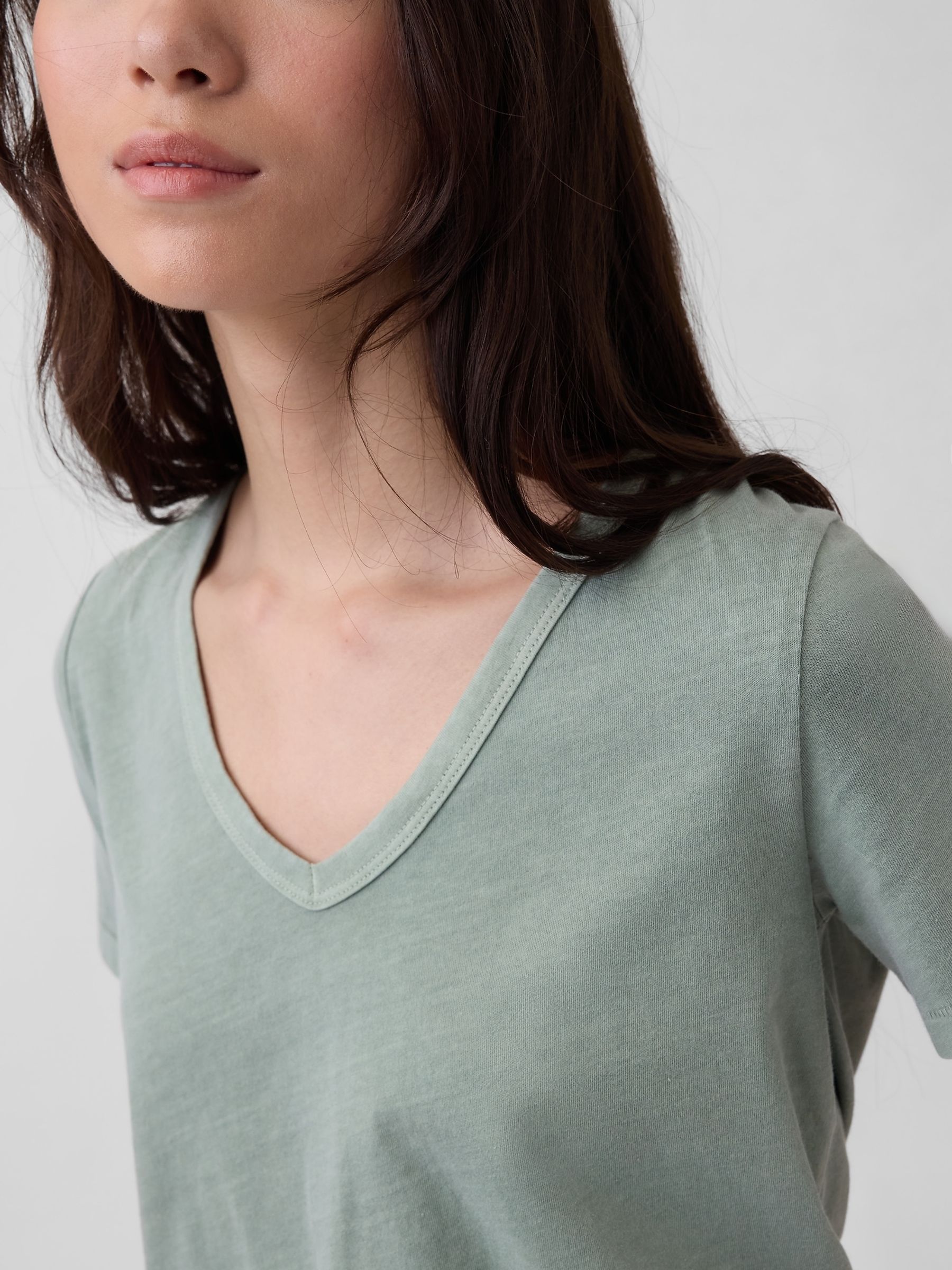 Green Vintage Soft V-Neck T-Shirt - Image 4 of 4