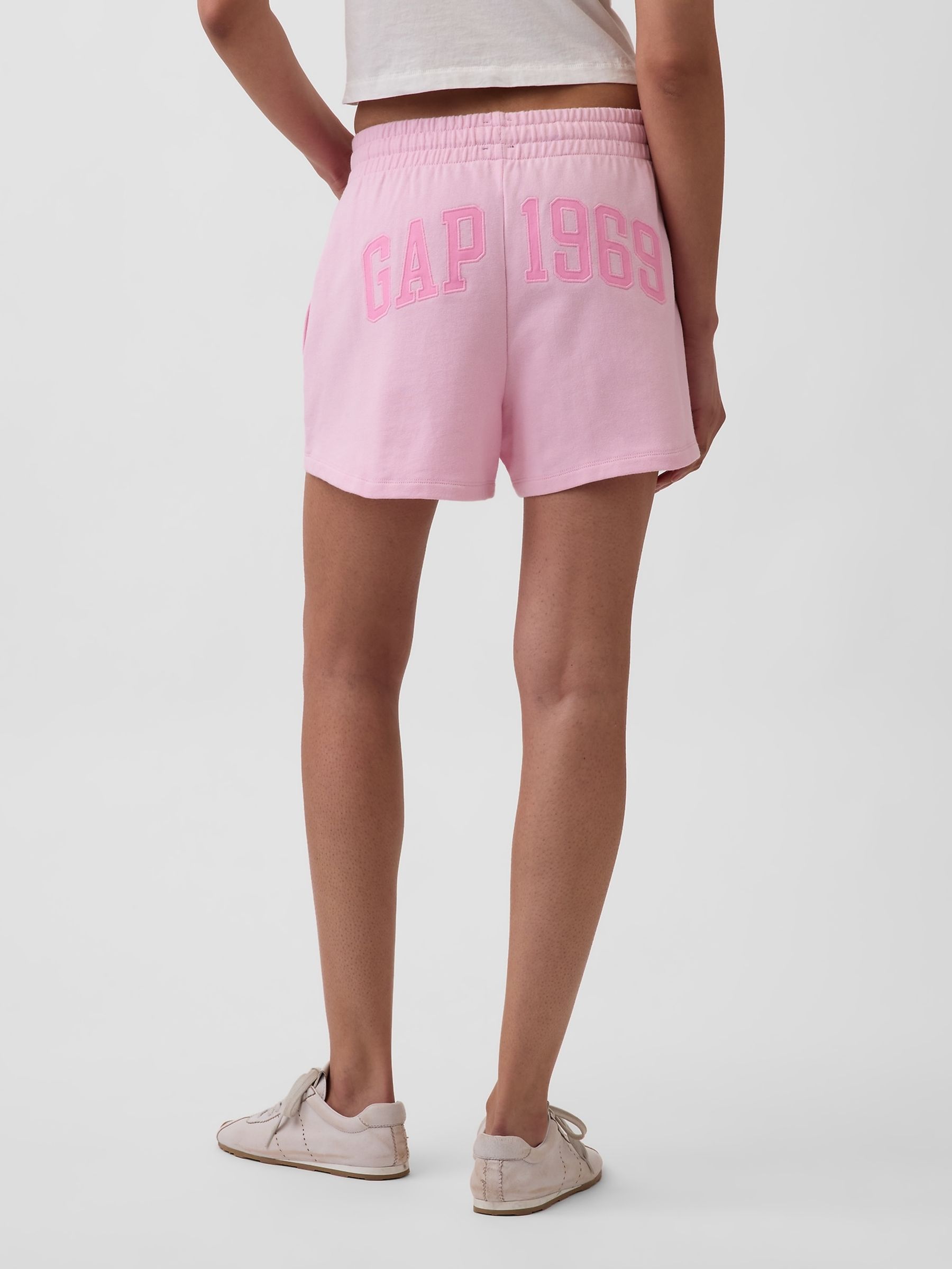 Pink 3 inch French Terry Relaxed Logo Sweat Shorts - Image 2 of 4