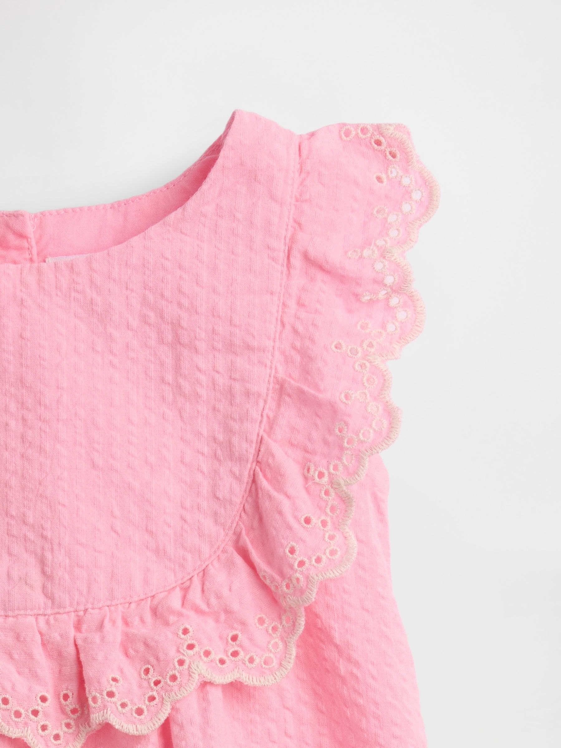Pink Eyelet Ruffle Outfit Set - Image 3 of 3