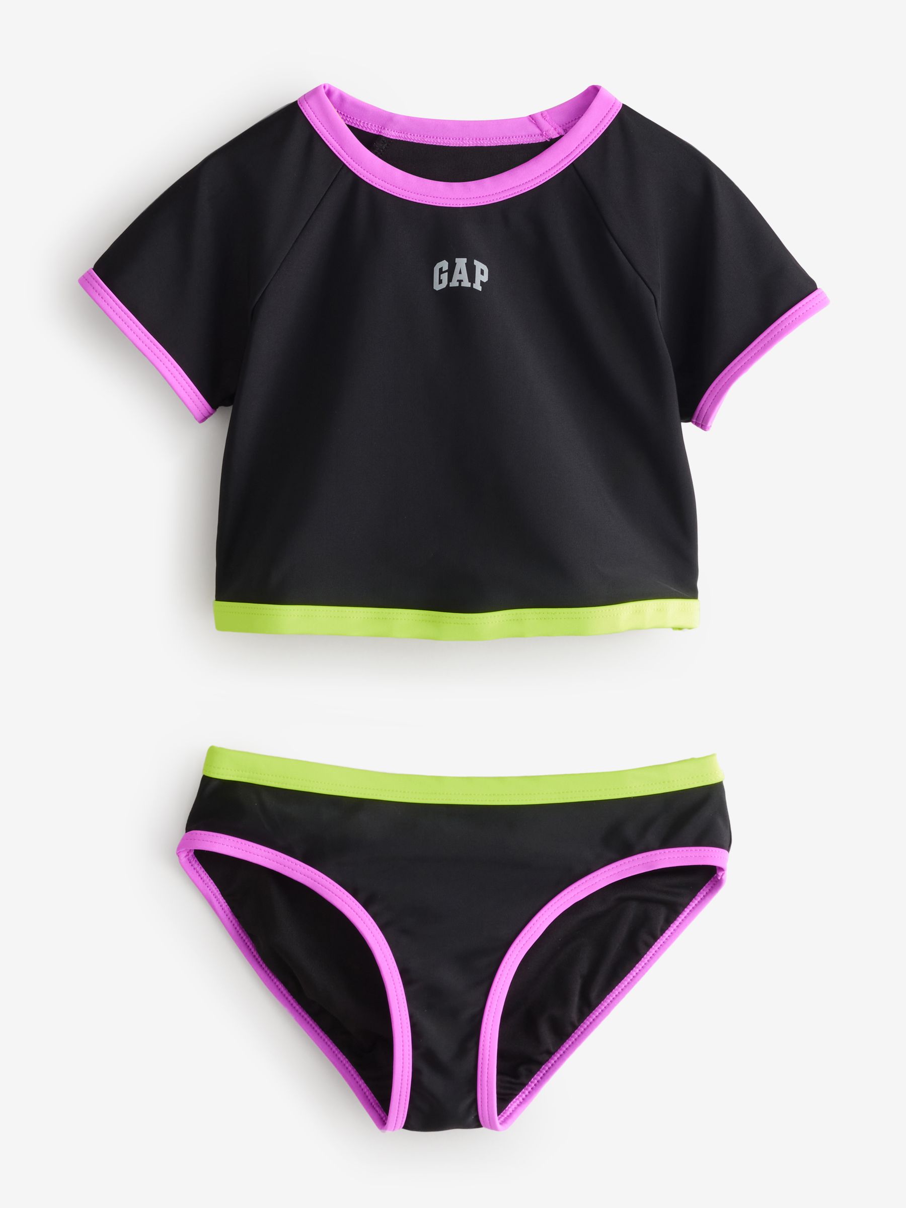 Black Rash Guard Two-Piece Swimsuit - Image 1 of 4