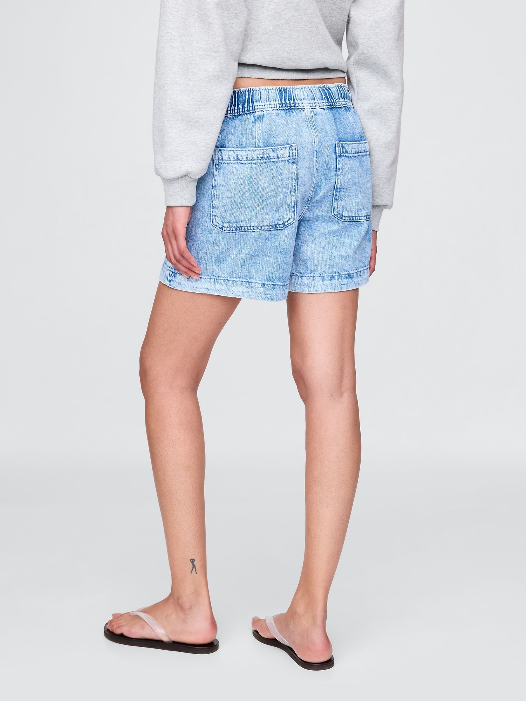 Light Wash Easy Denim Shorts - Image 2 of 6