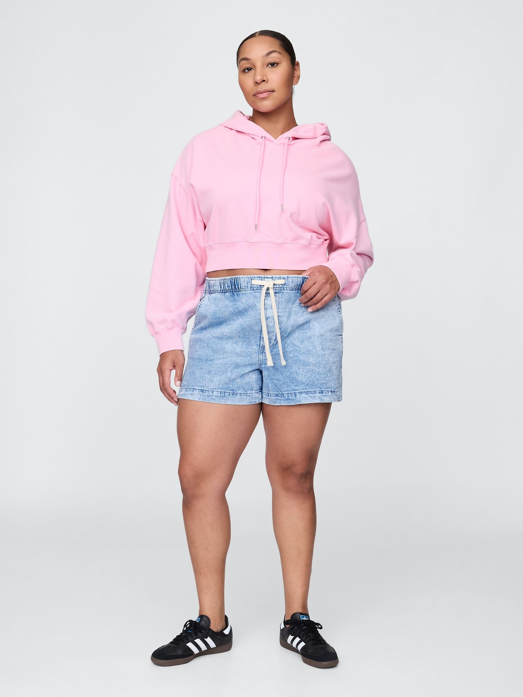 Light Wash Easy Denim Shorts - Image 5 of 6