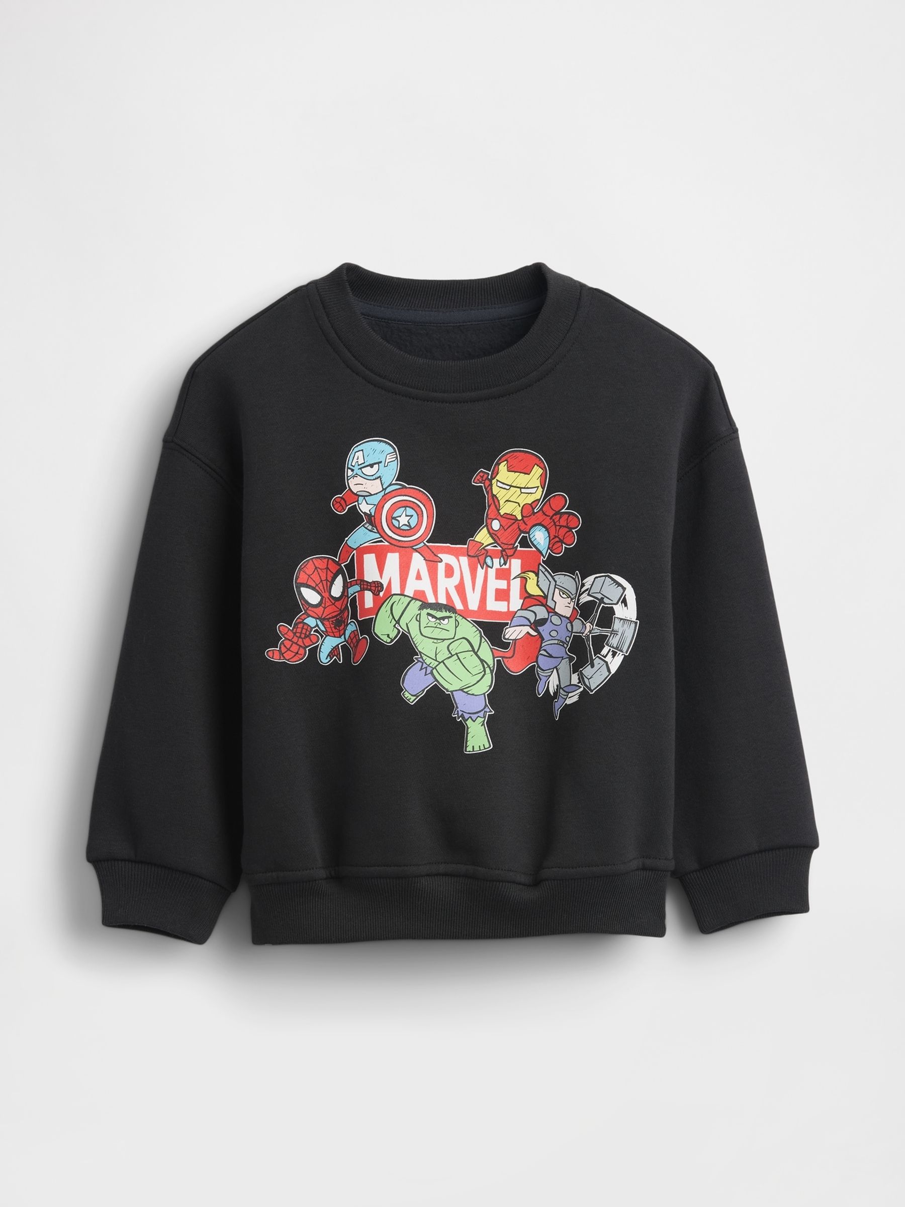 Black VintageSoft Marvel Logo Sweatshirt - Image 1 of 2 Black VintageSoft Marvel Logo Sweatshirt - Image 1 of 2
