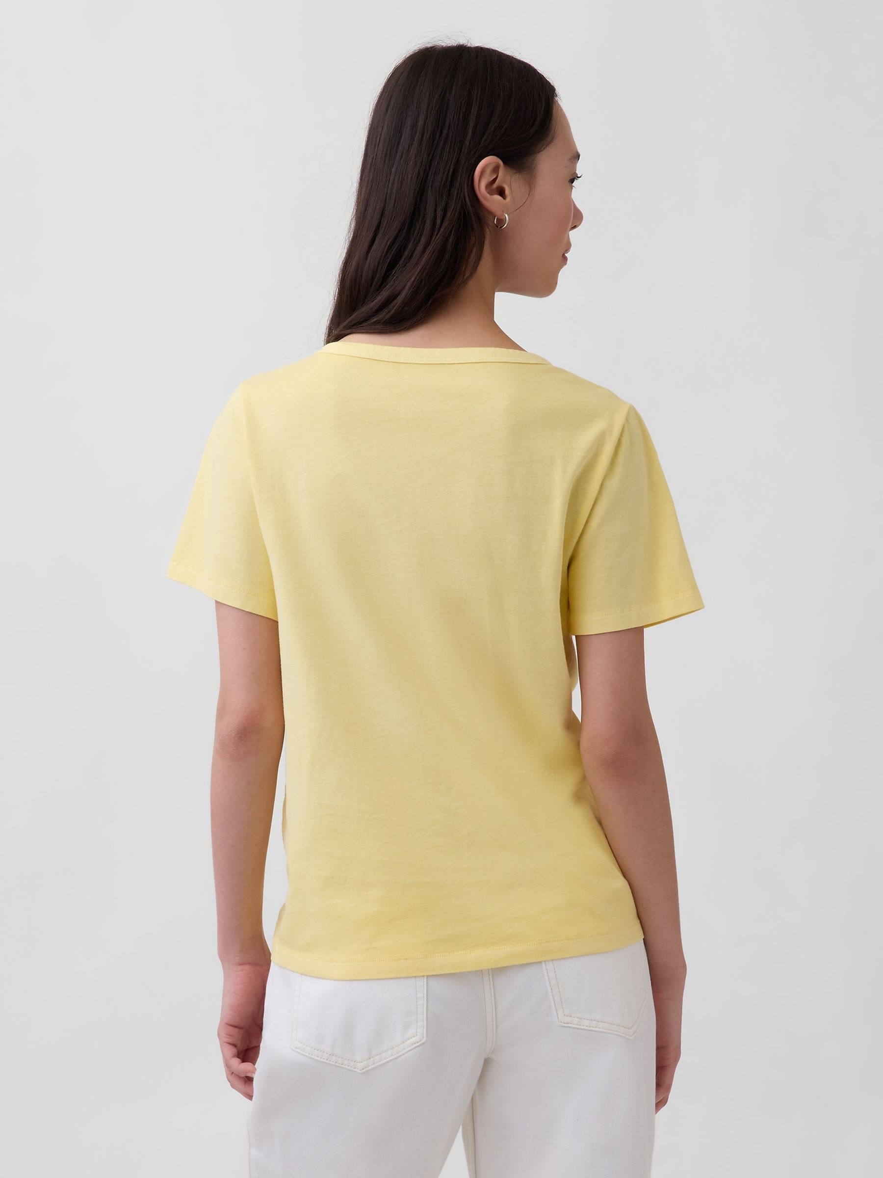 Yellow Vintage Soft V-Neck T-Shirt - Image 2 of 3