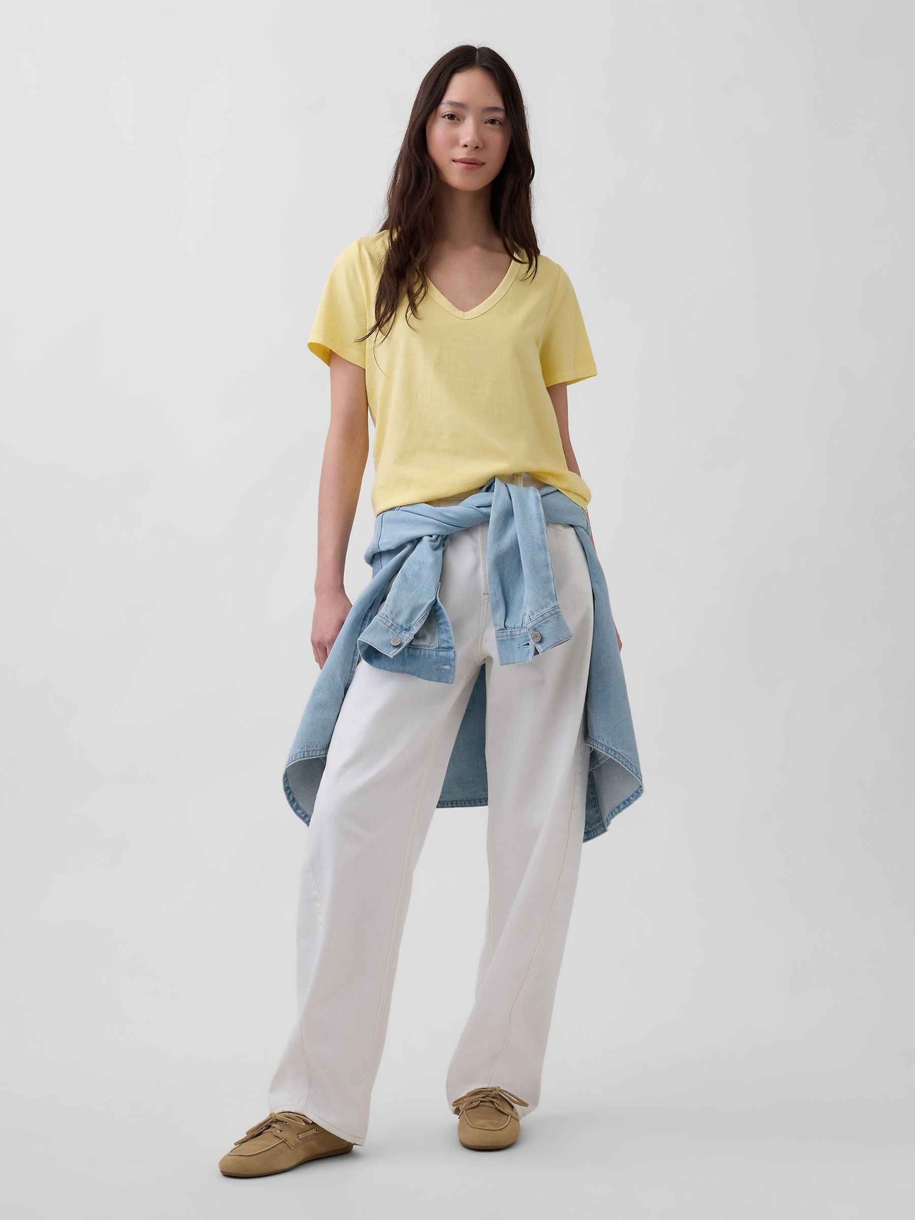 Yellow Vintage Soft V-Neck T-Shirt - Image 3 of 3