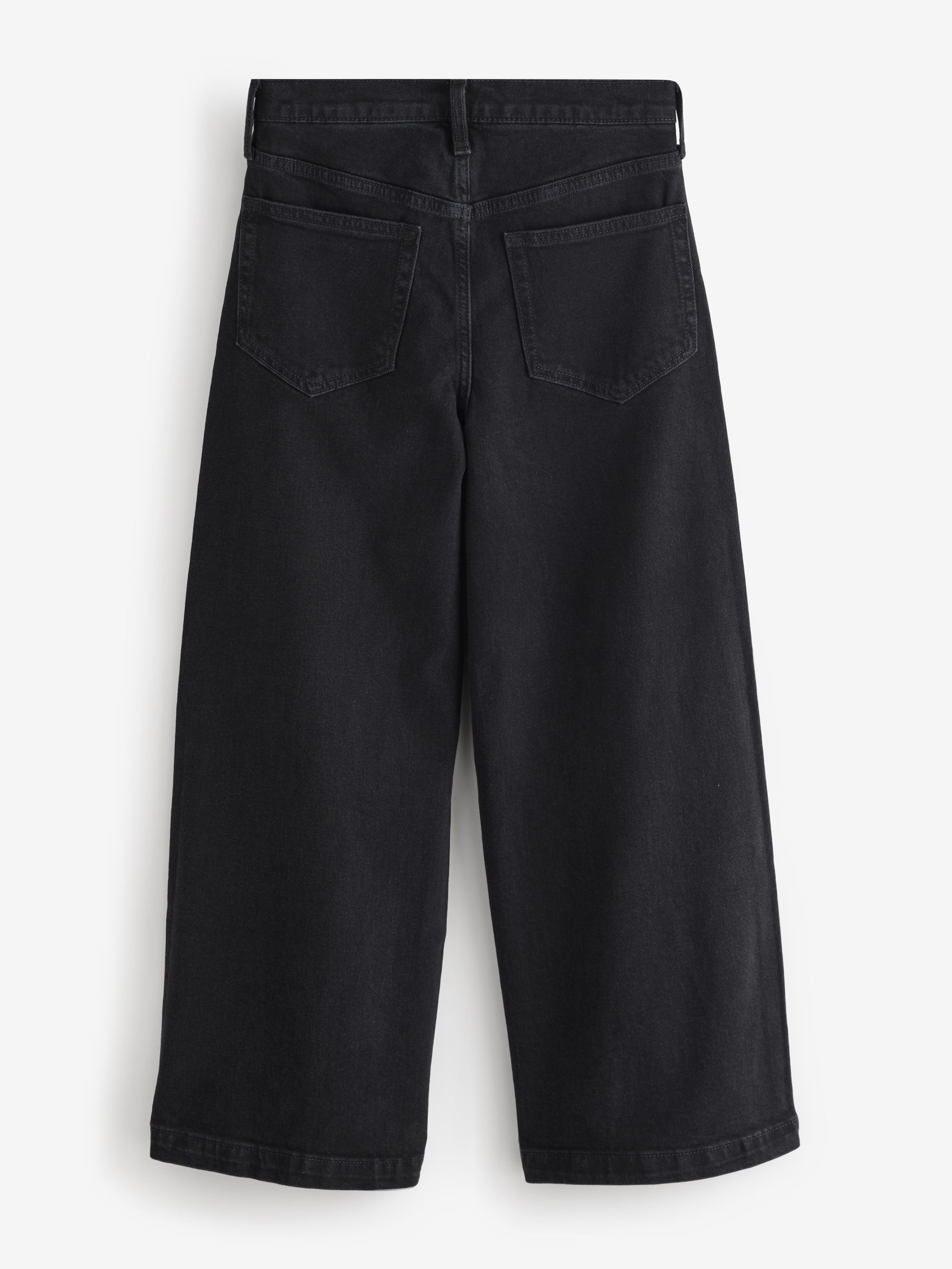 Black High Waisted Stride Wide-Leg Ankle Jeans - Image 2 of 5
