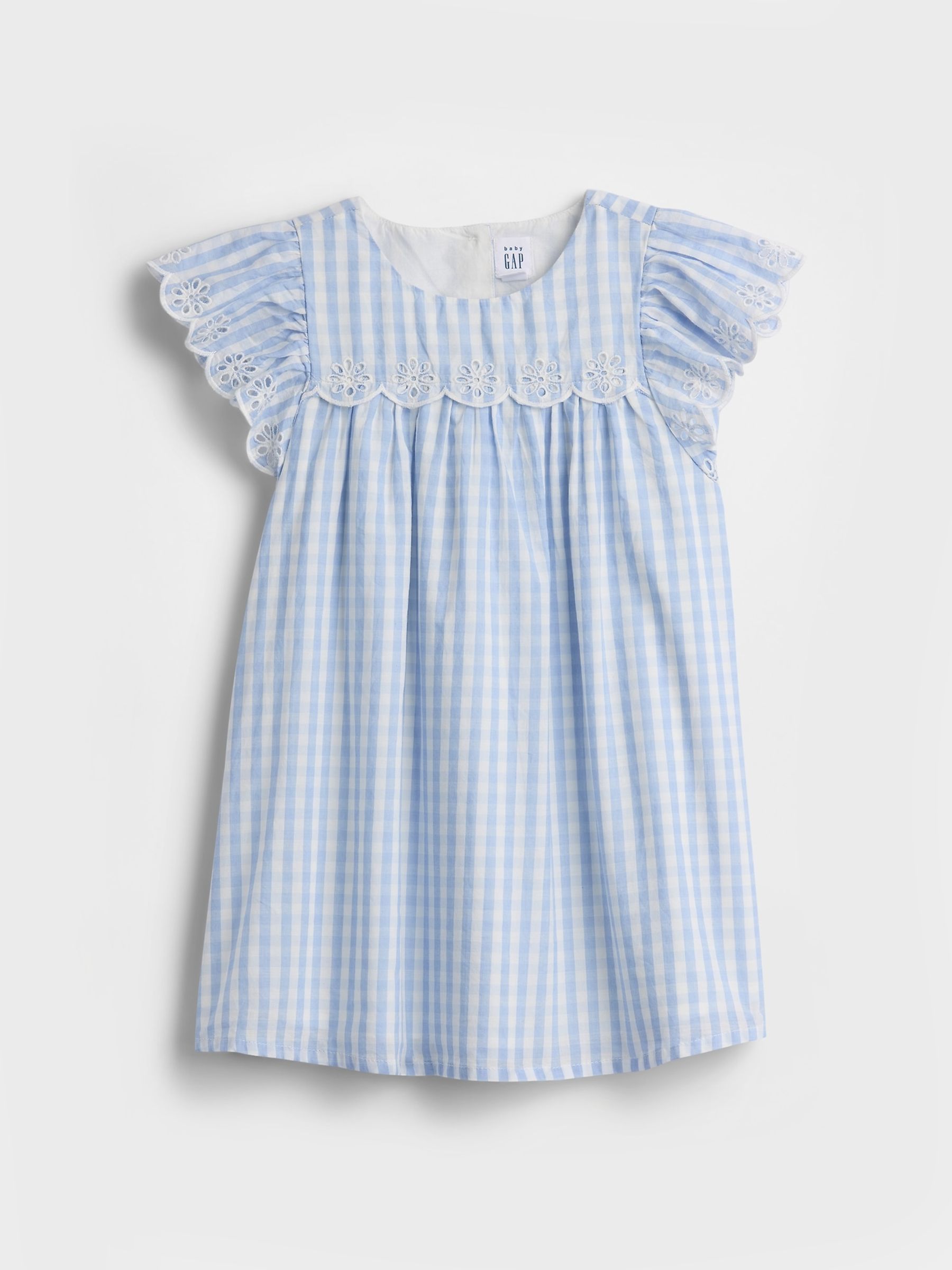 Blue Check Eyelet Gingham Dress (6mths-5yrs) - Image 2 of 3