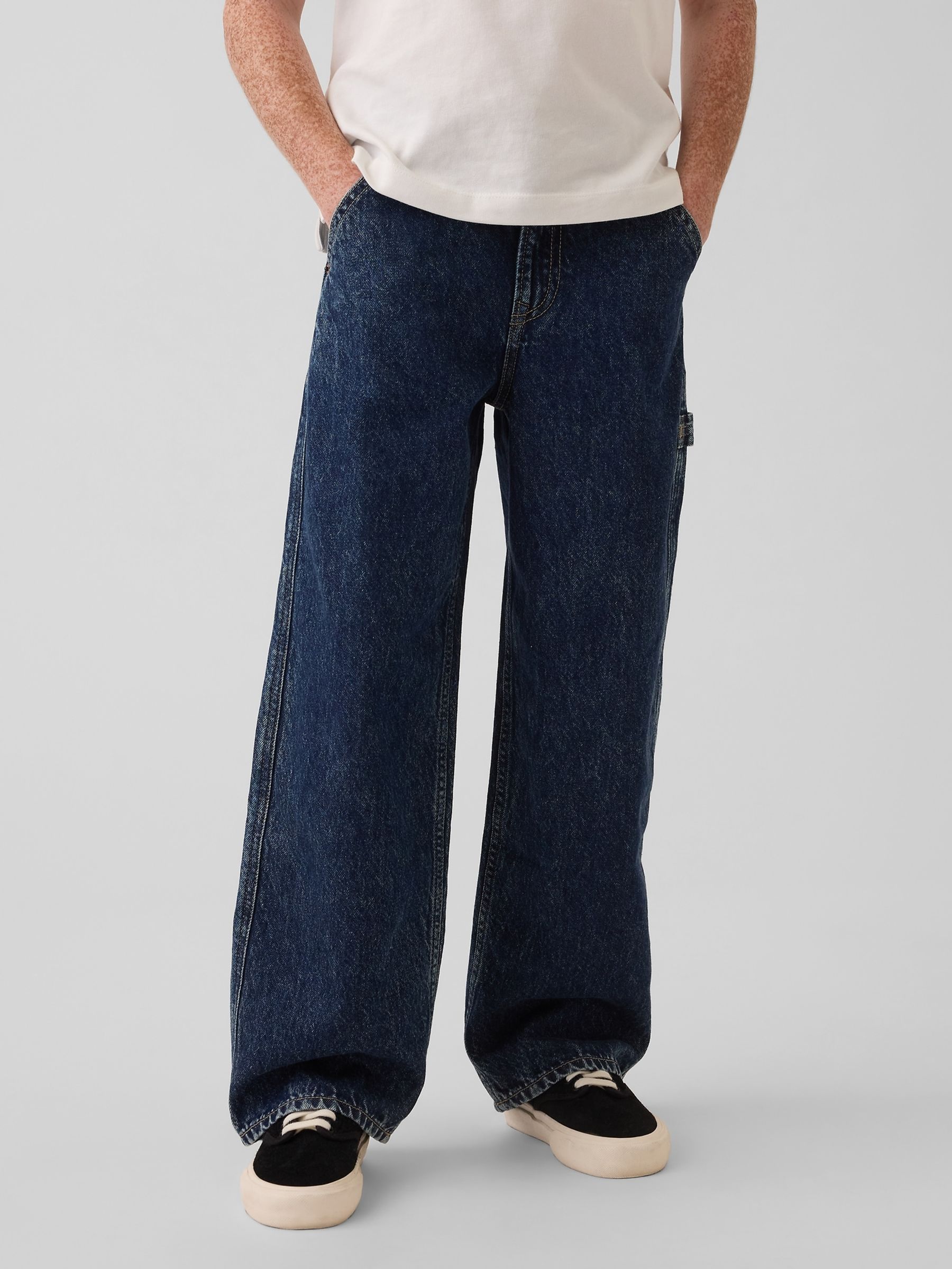 Dark Wash Baggy Carpenter Jeans - Image 1 of 5