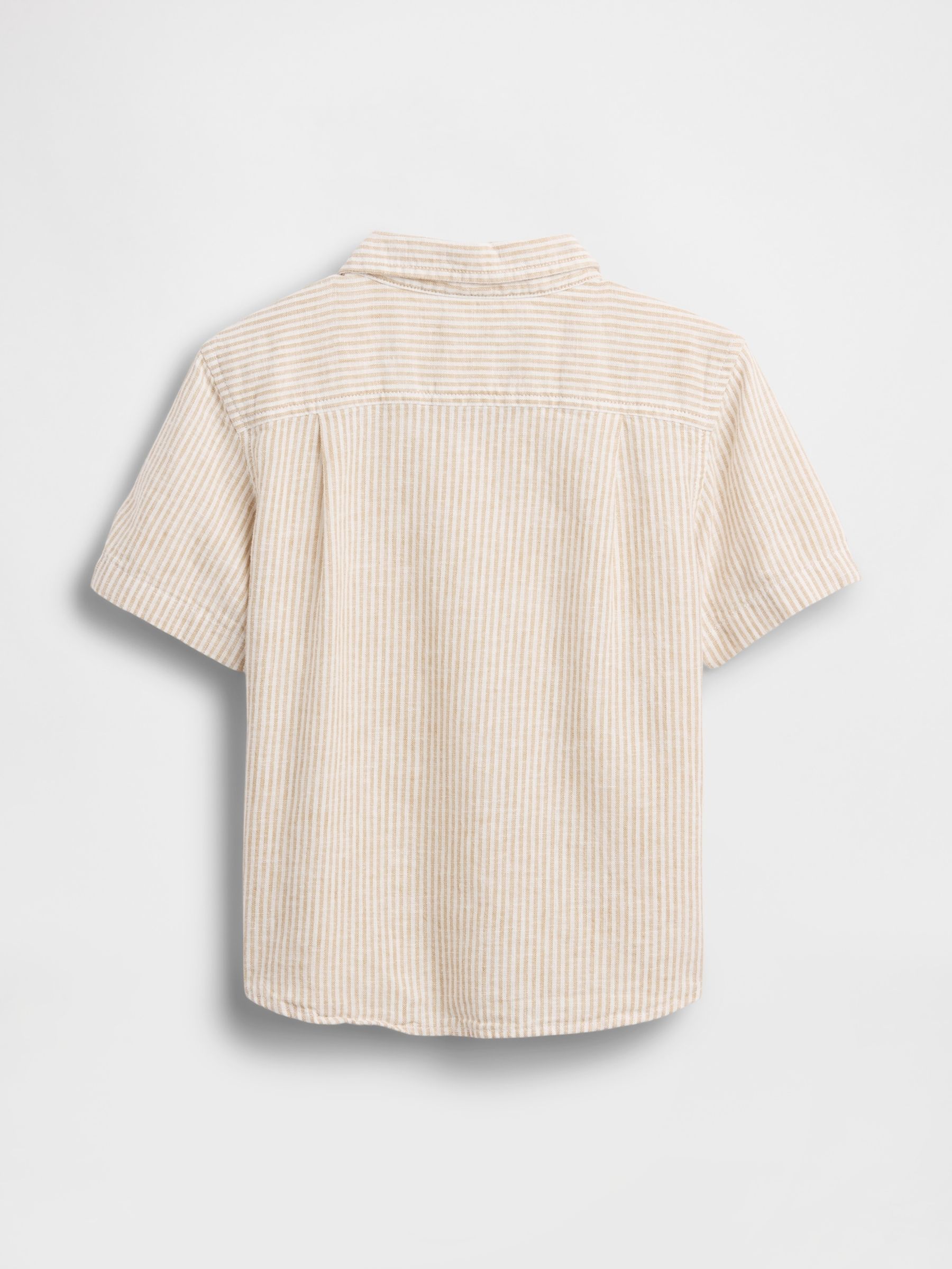 Beige stripe Linen-Cotton Shirt - Image 3 of 3