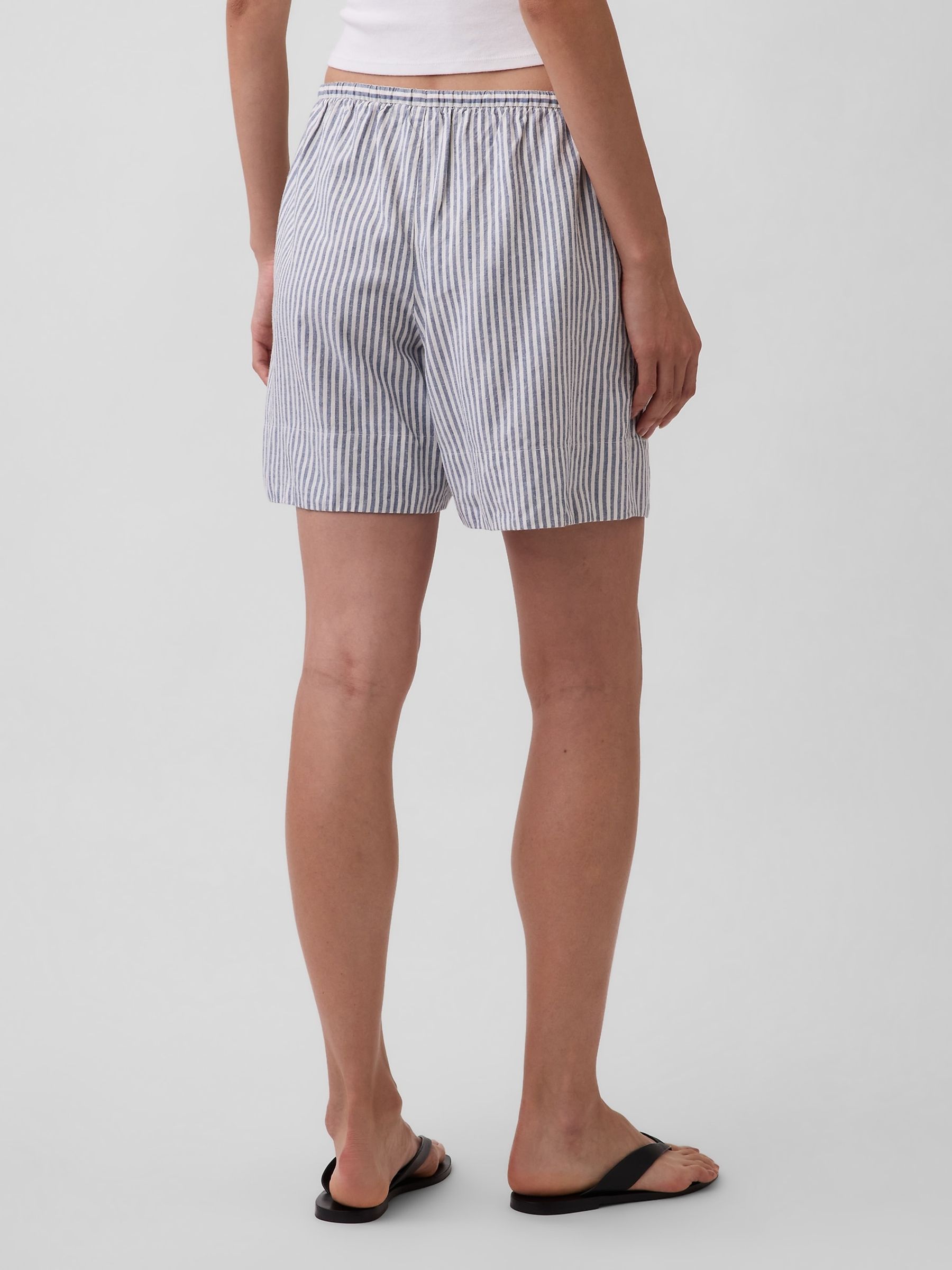 Blue Linen-Blend Easy Shorts - Image 2 of 4