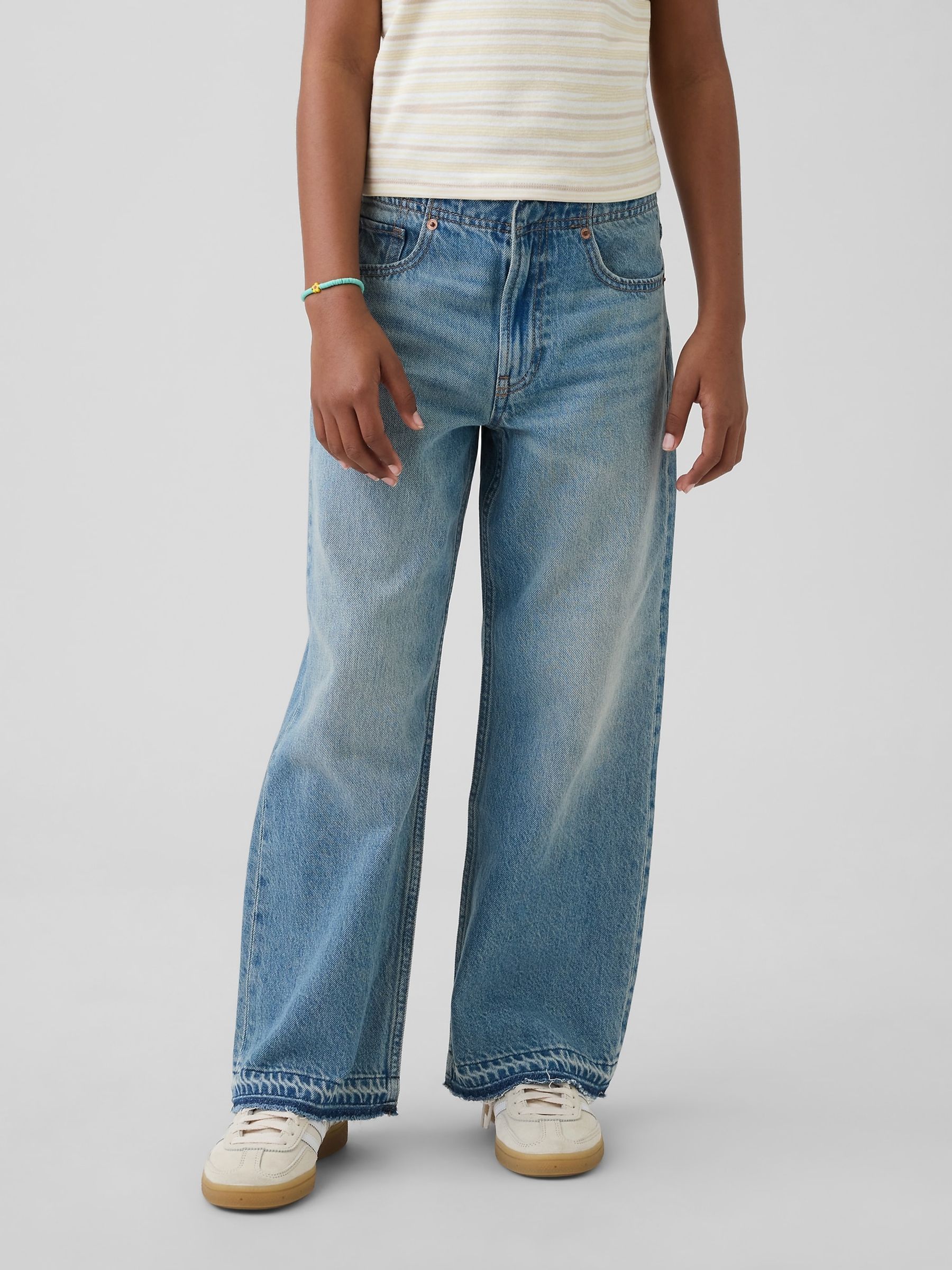 Medium wash Low Rise Stride Wide-Leg Jeans - Image 1 of 6
