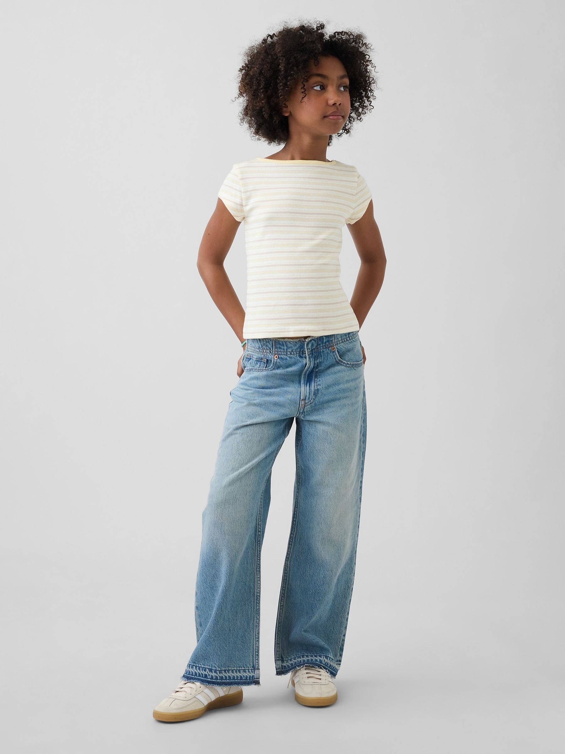 Medium wash Low Rise Stride Wide-Leg Jeans - Image 3 of 6