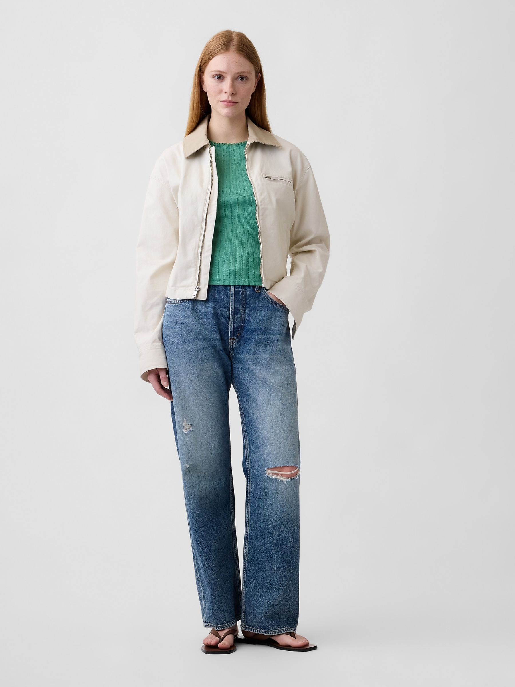 Green Pointelle Shell Vest - Image 3 of 4