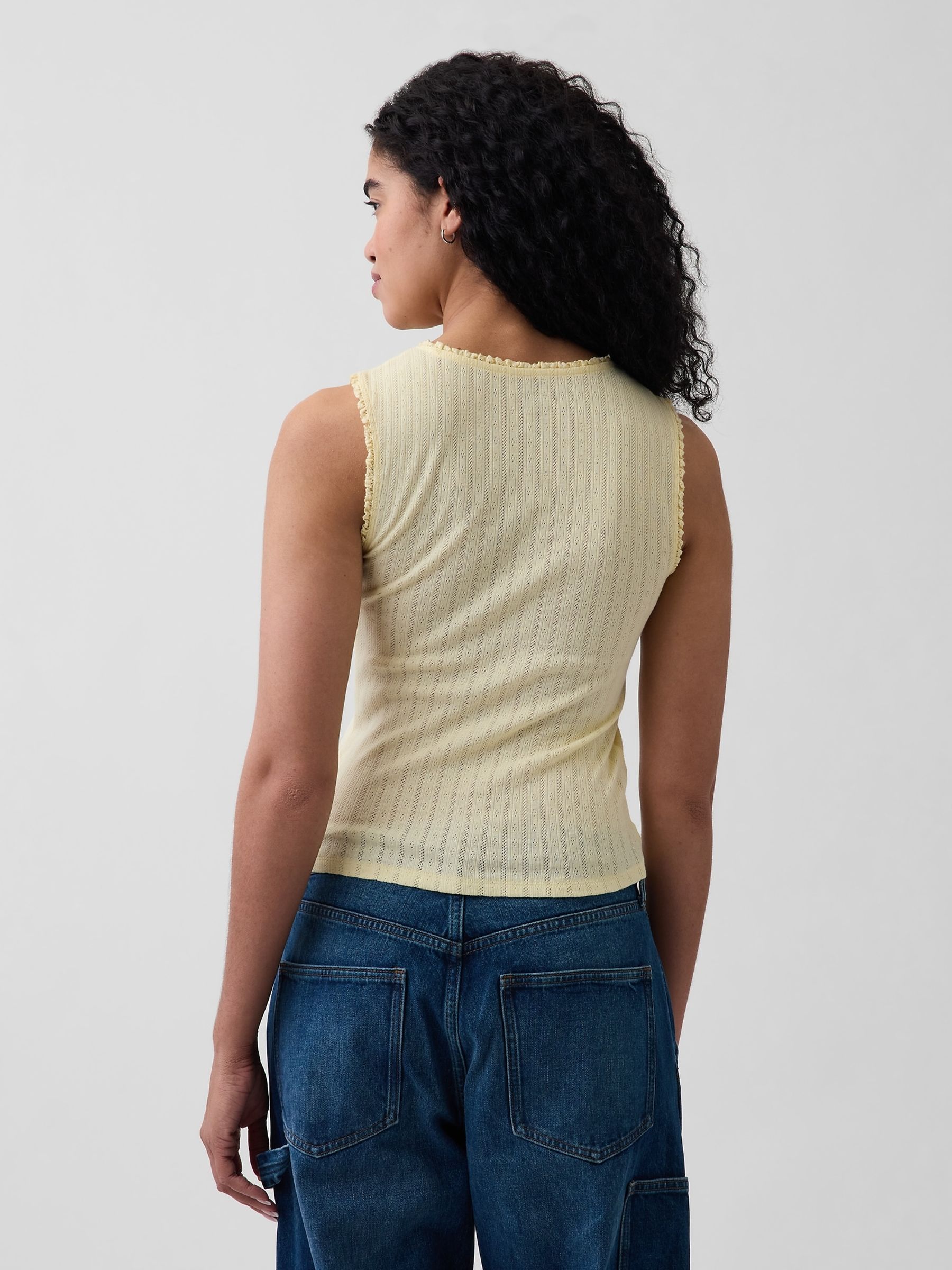 Yellow Pointelle Shell Vest - Image 2 of 4