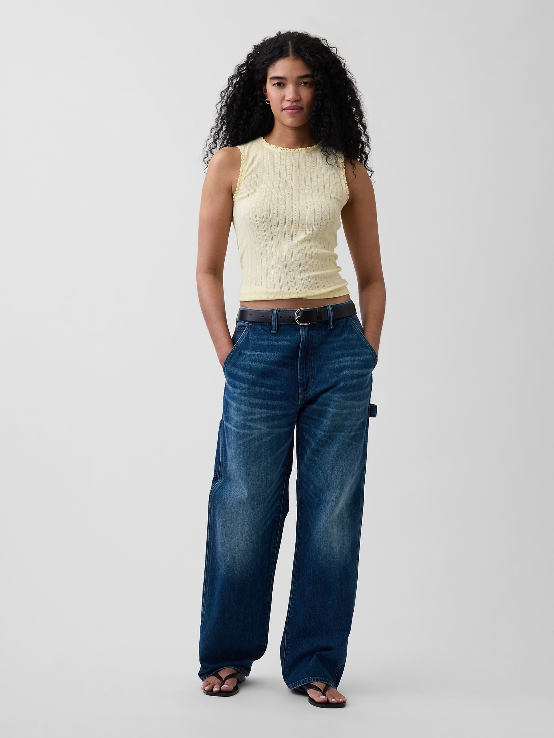 Yellow Pointelle Shell Vest - Image 3 of 4