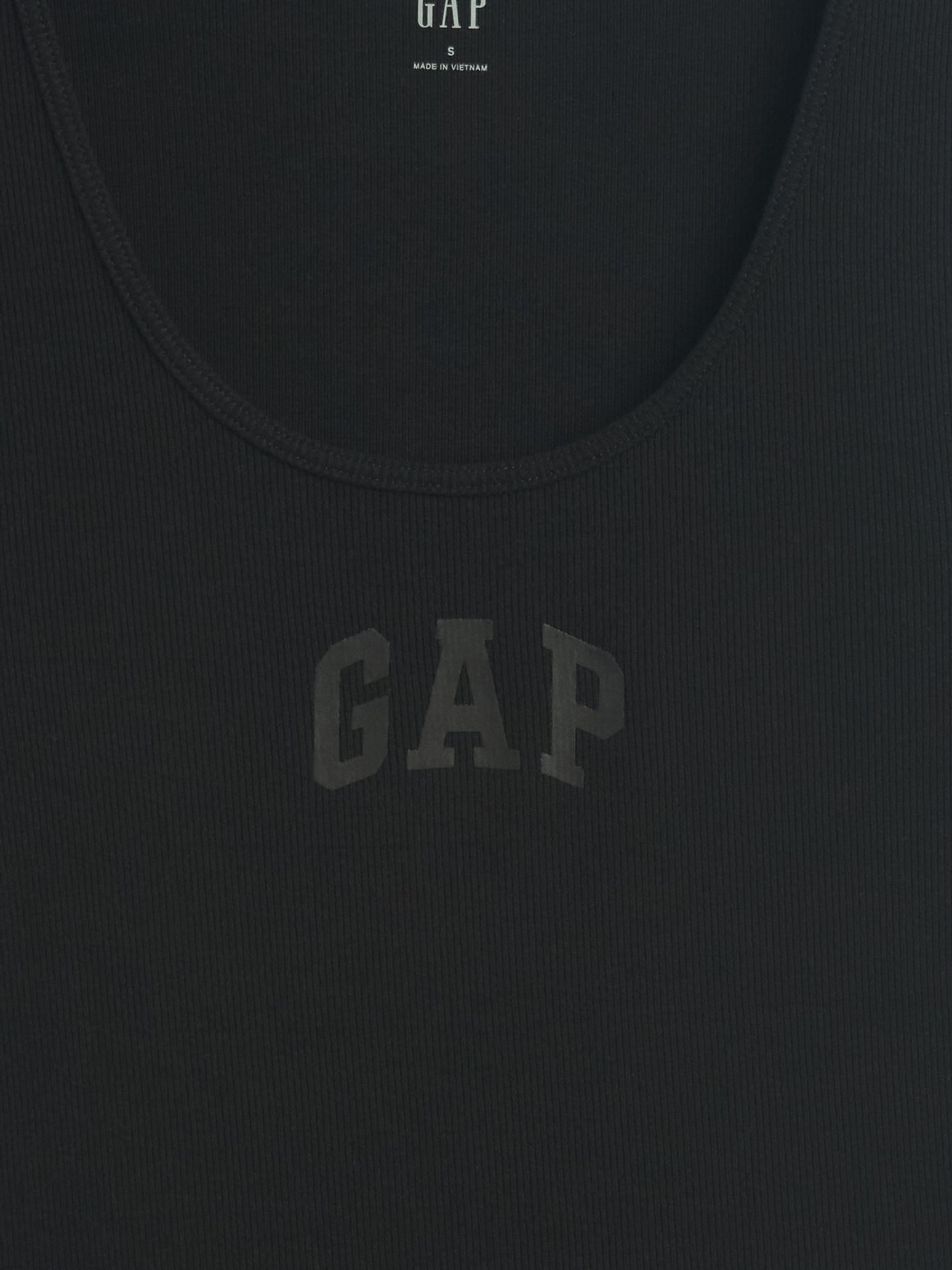 Black Logo Ribbed Vest - Image 5 of 5