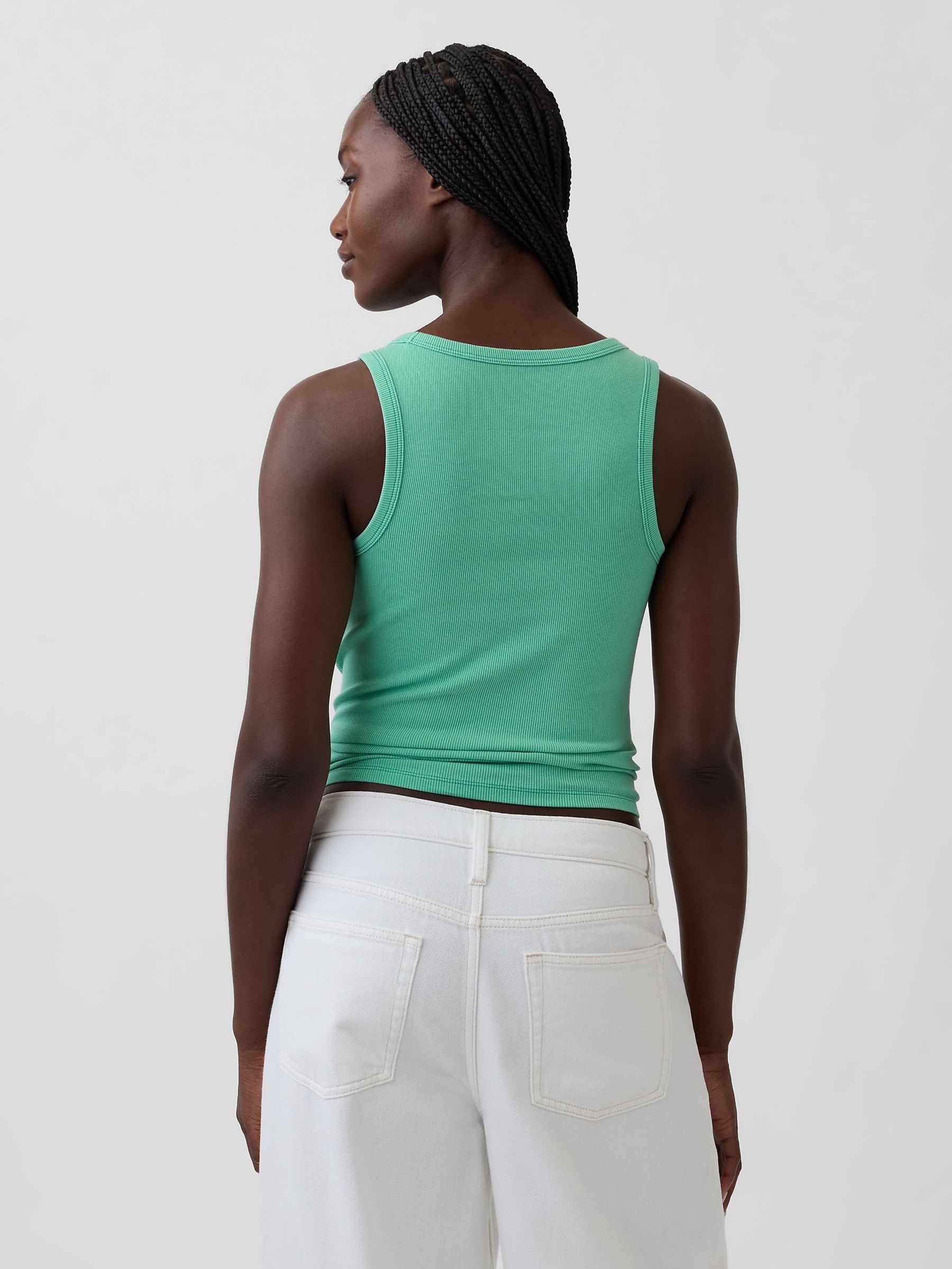 Green Rib Scoop Vest - Image 2 of 3