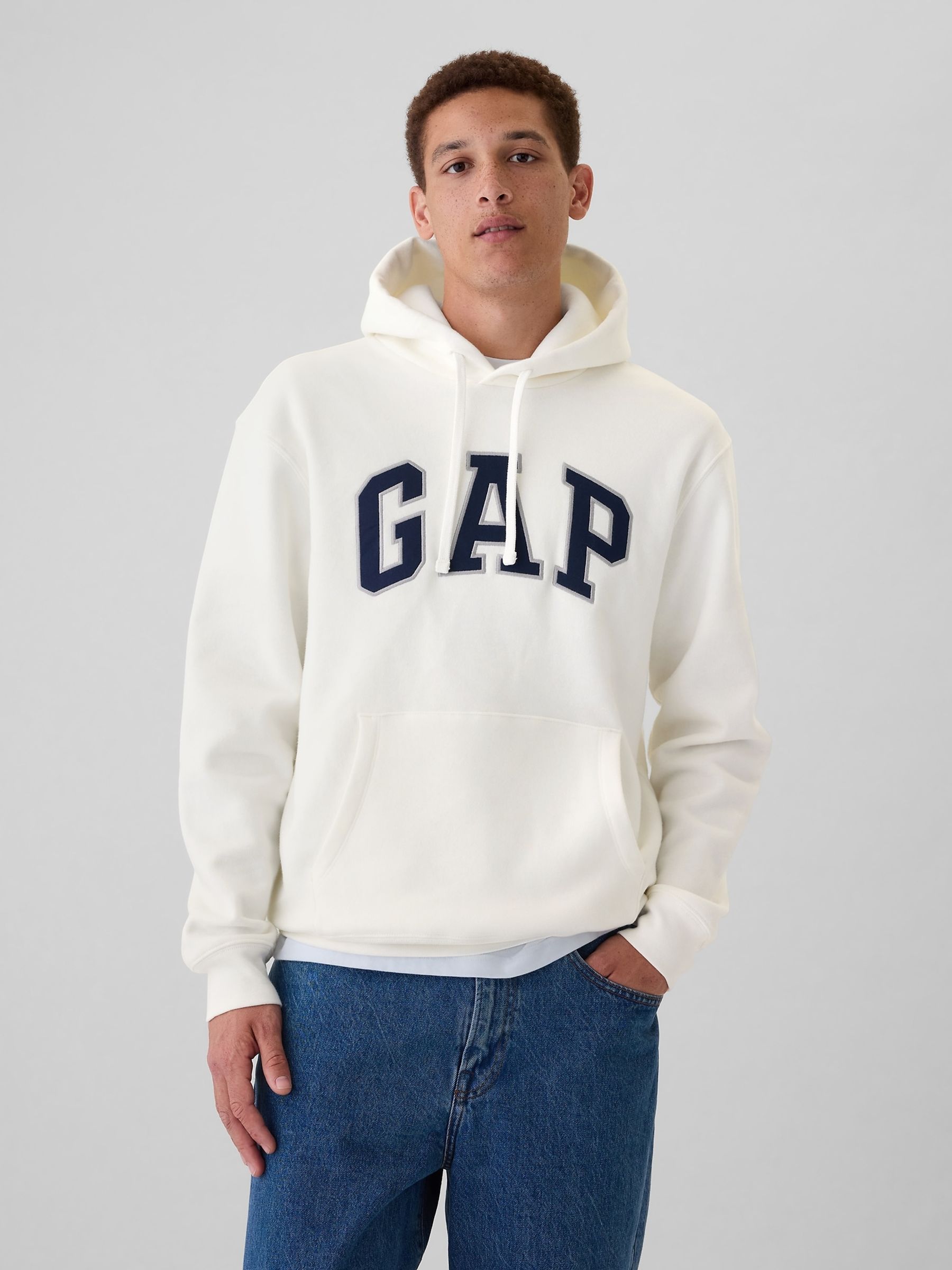 White VintageSoft Arch Logo Hoodie - Image 1 of 4
