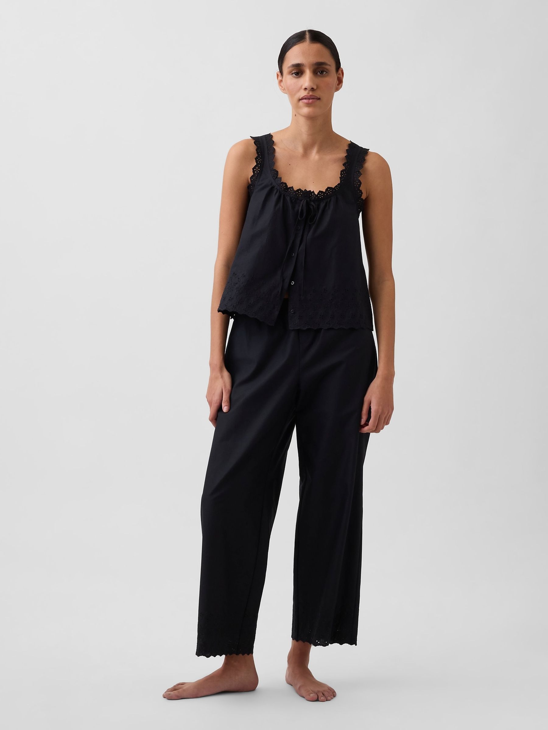 Black Embroidered Pyjama Bottoms - Image 3 of 5