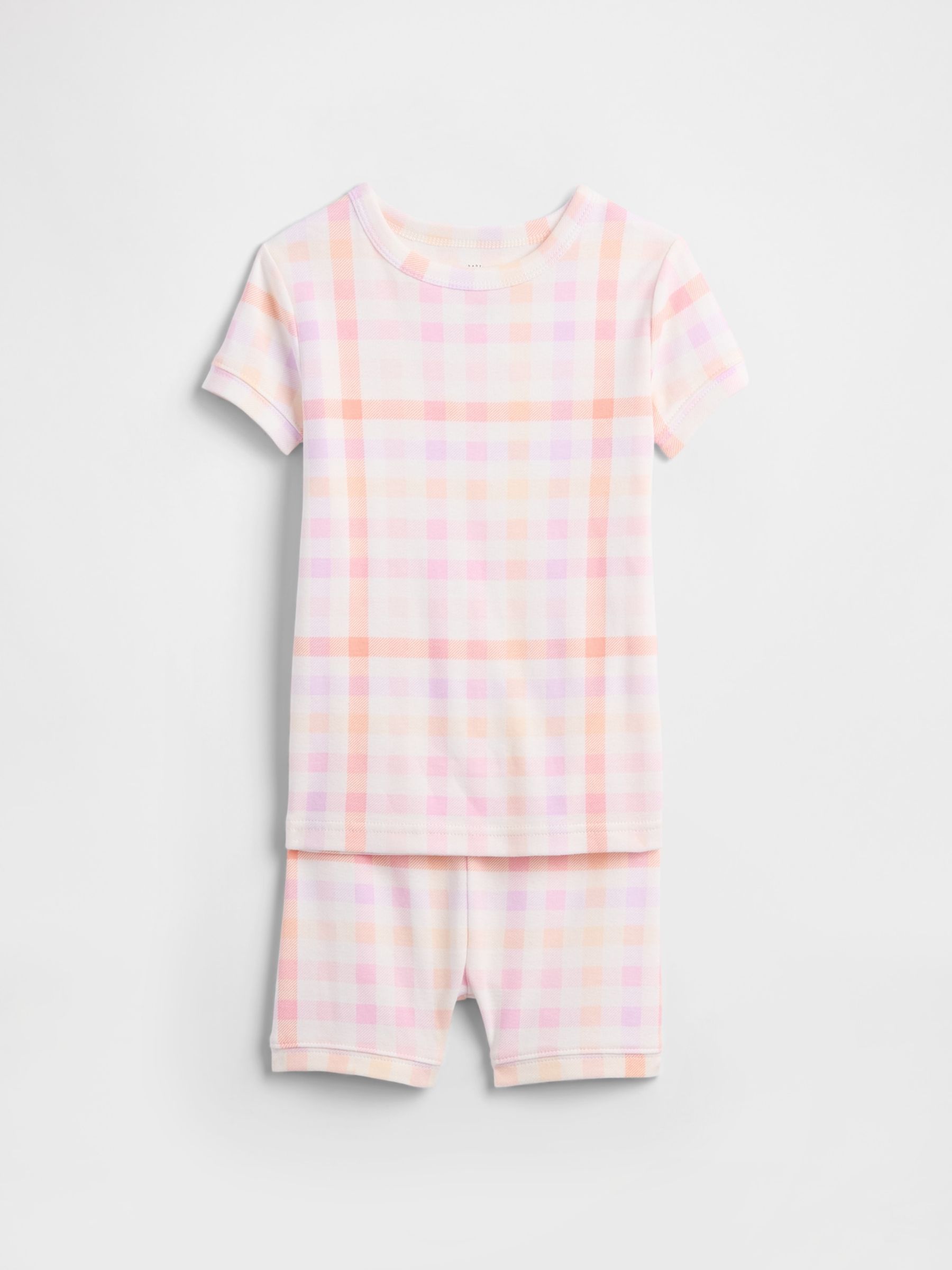 Pink/Orange check Cotton pyjamas Set - Image 1 of 3 Pink/Orange check Cotton pyjamas Set - Image 1 of 3