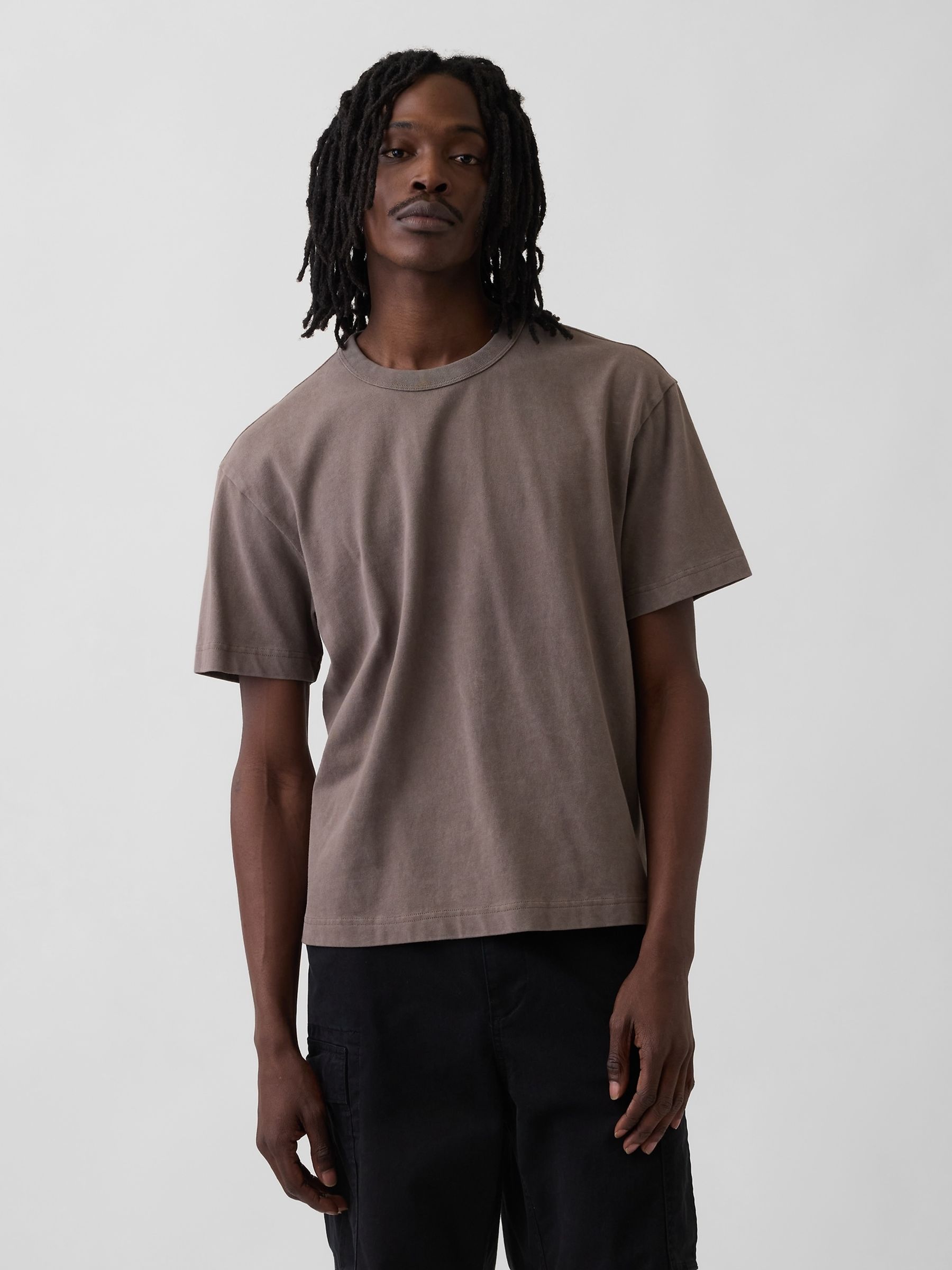Brown Heavyweight Boxy T-Shirt - Image 1 of 4