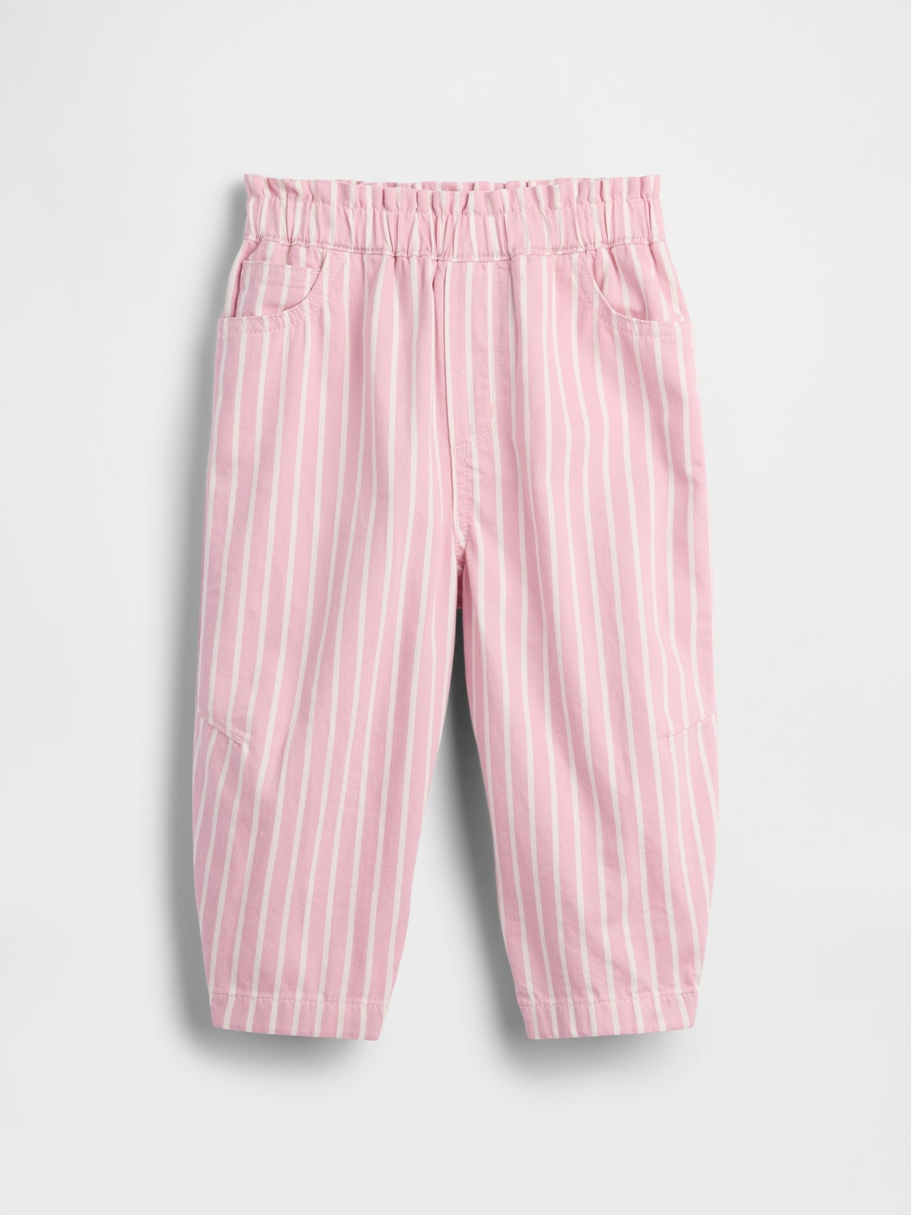 Pink Pull On Stripe Barrel Jeans (6mths-5yrs) - Image 2 of 3
