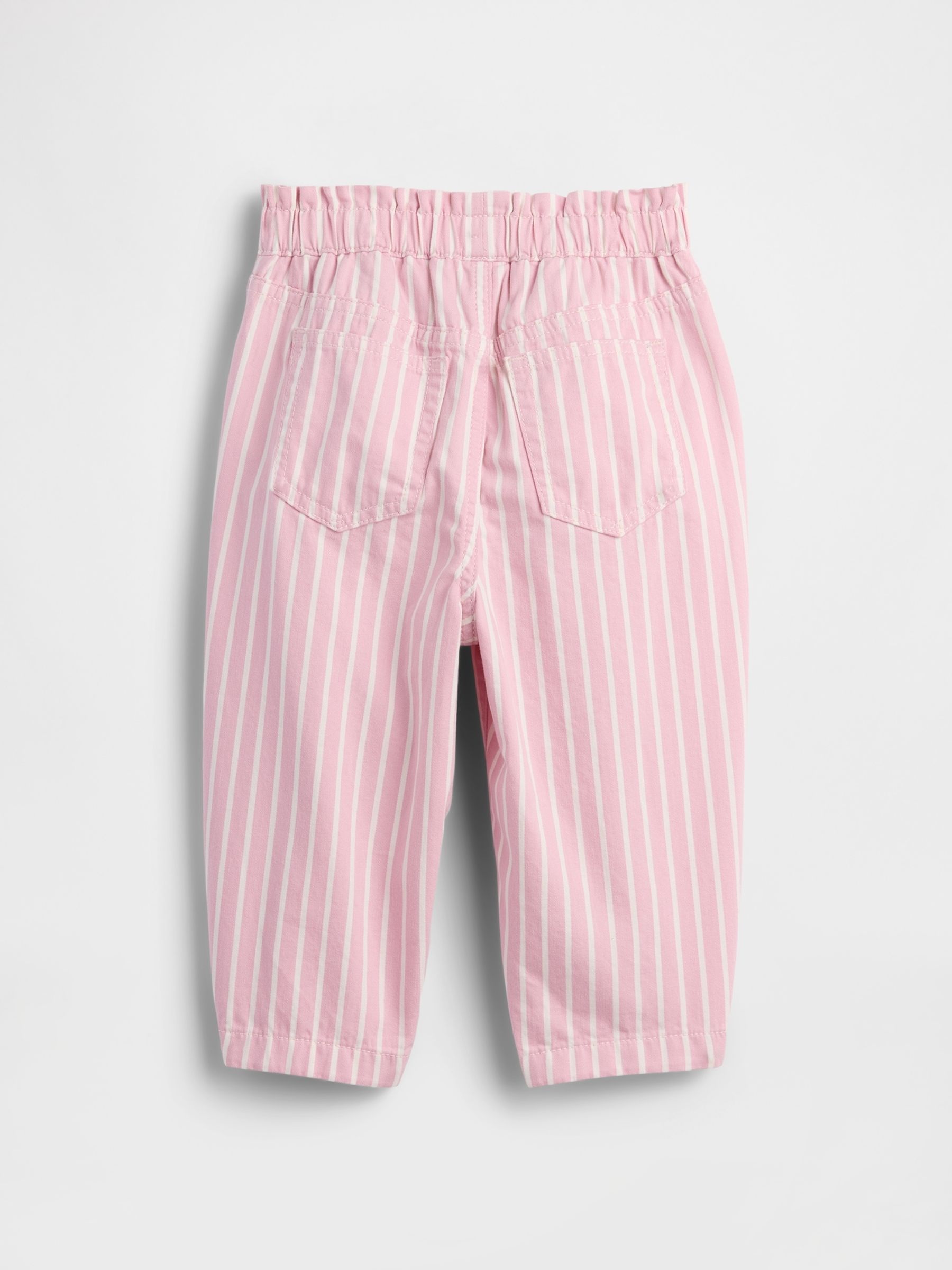 Pink Pull On Stripe Barrel Jeans (6mths-5yrs) - Image 3 of 3