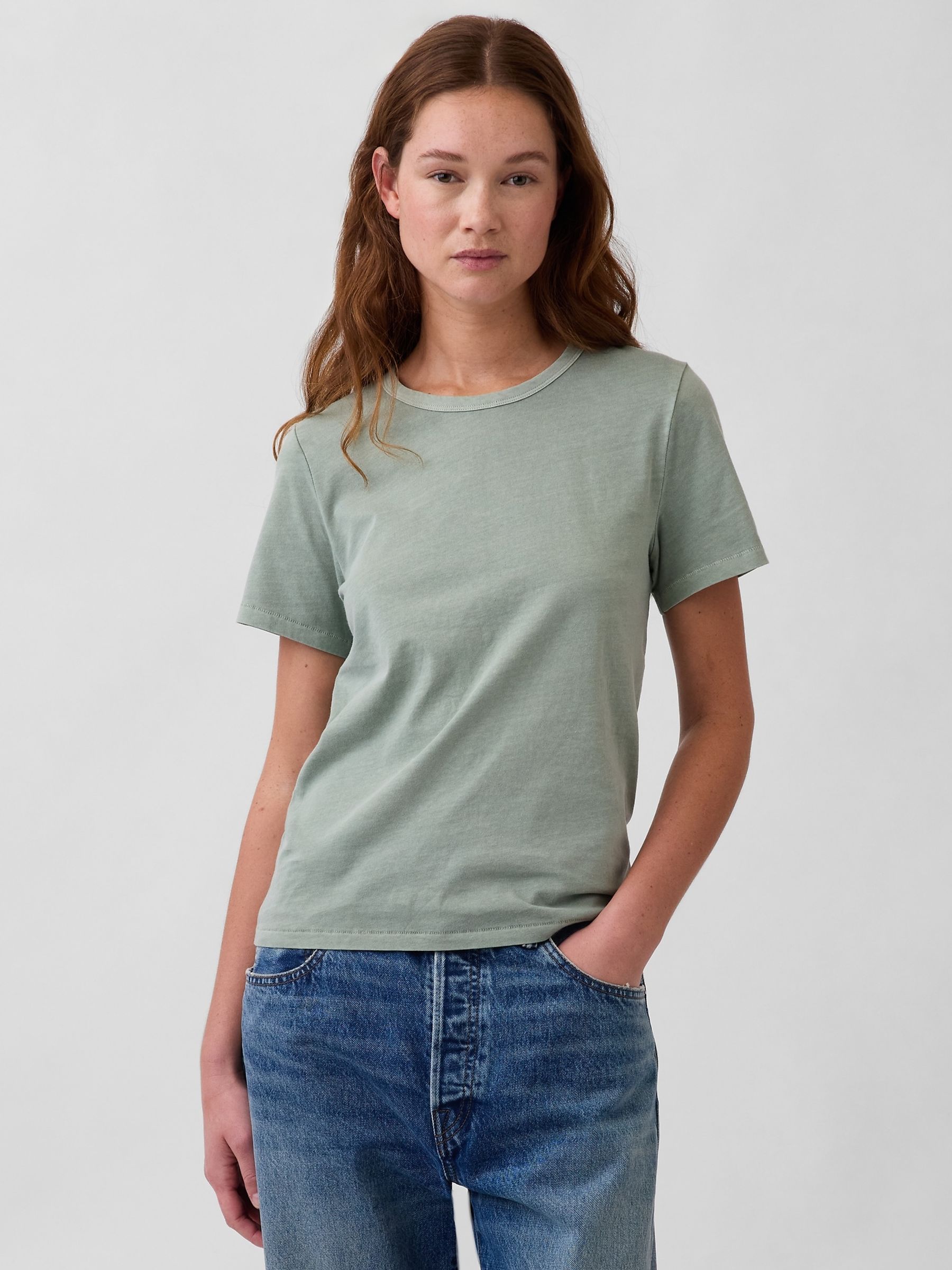 Green Cotton VintageSoft T-Shirt - Image 1 of 5