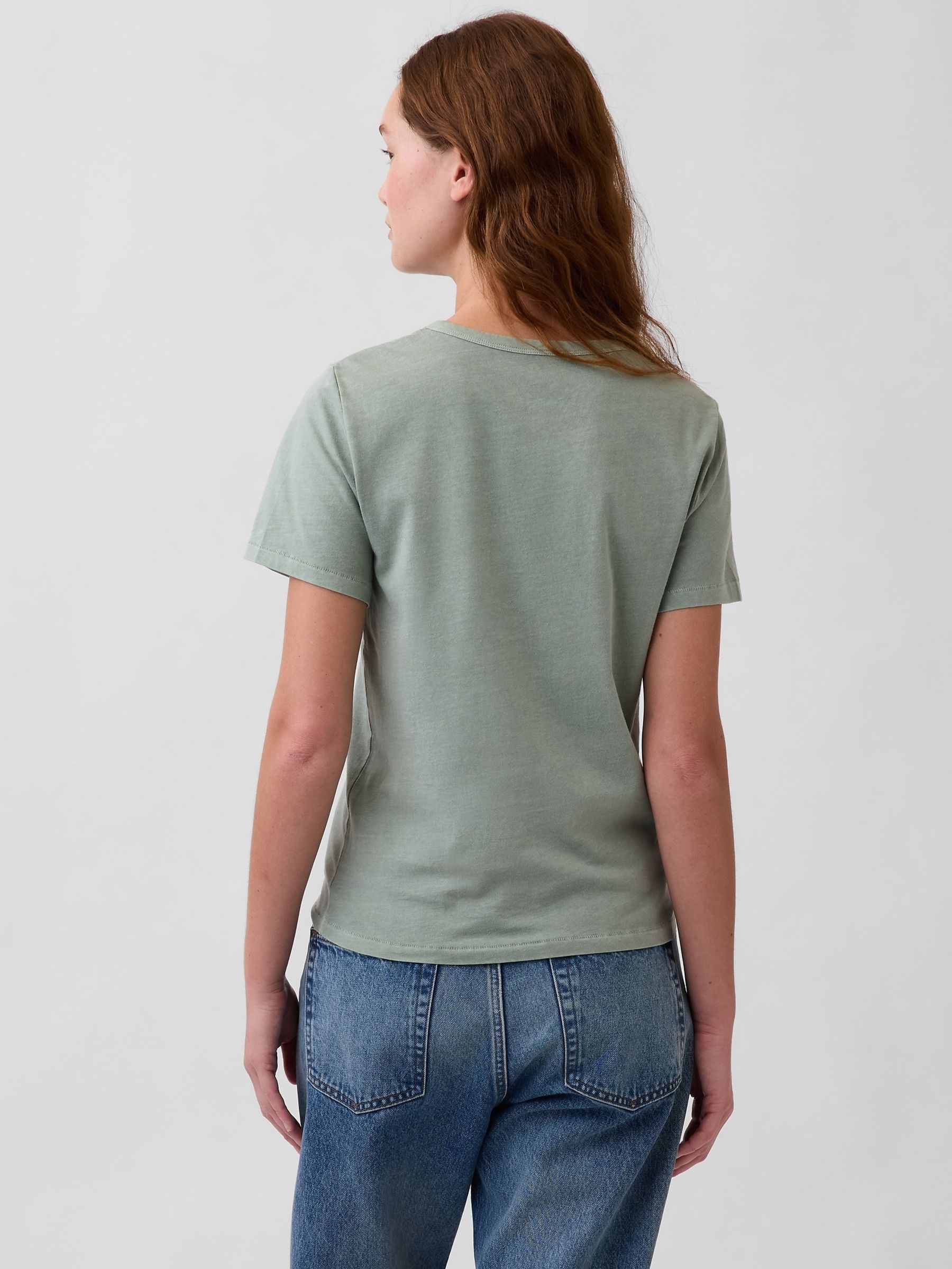 Green Cotton VintageSoft T-Shirt - Image 2 of 5 Green Cotton VintageSoft T-Shirt - Image 2 of 5