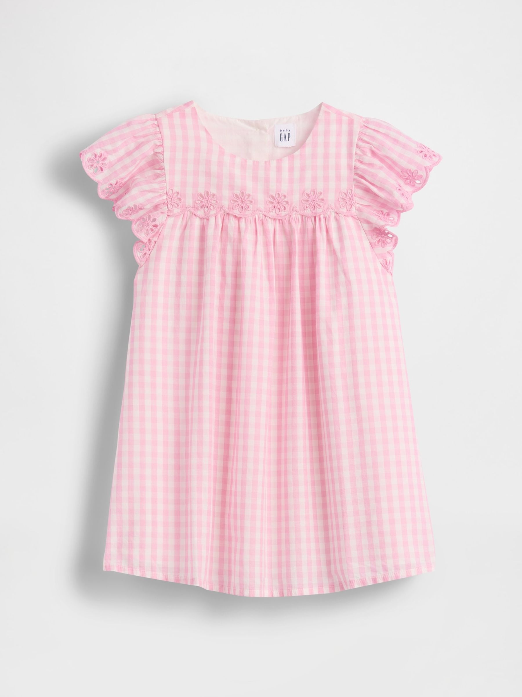 Pink Eyelet Gingham Dress - Image 2 of 3