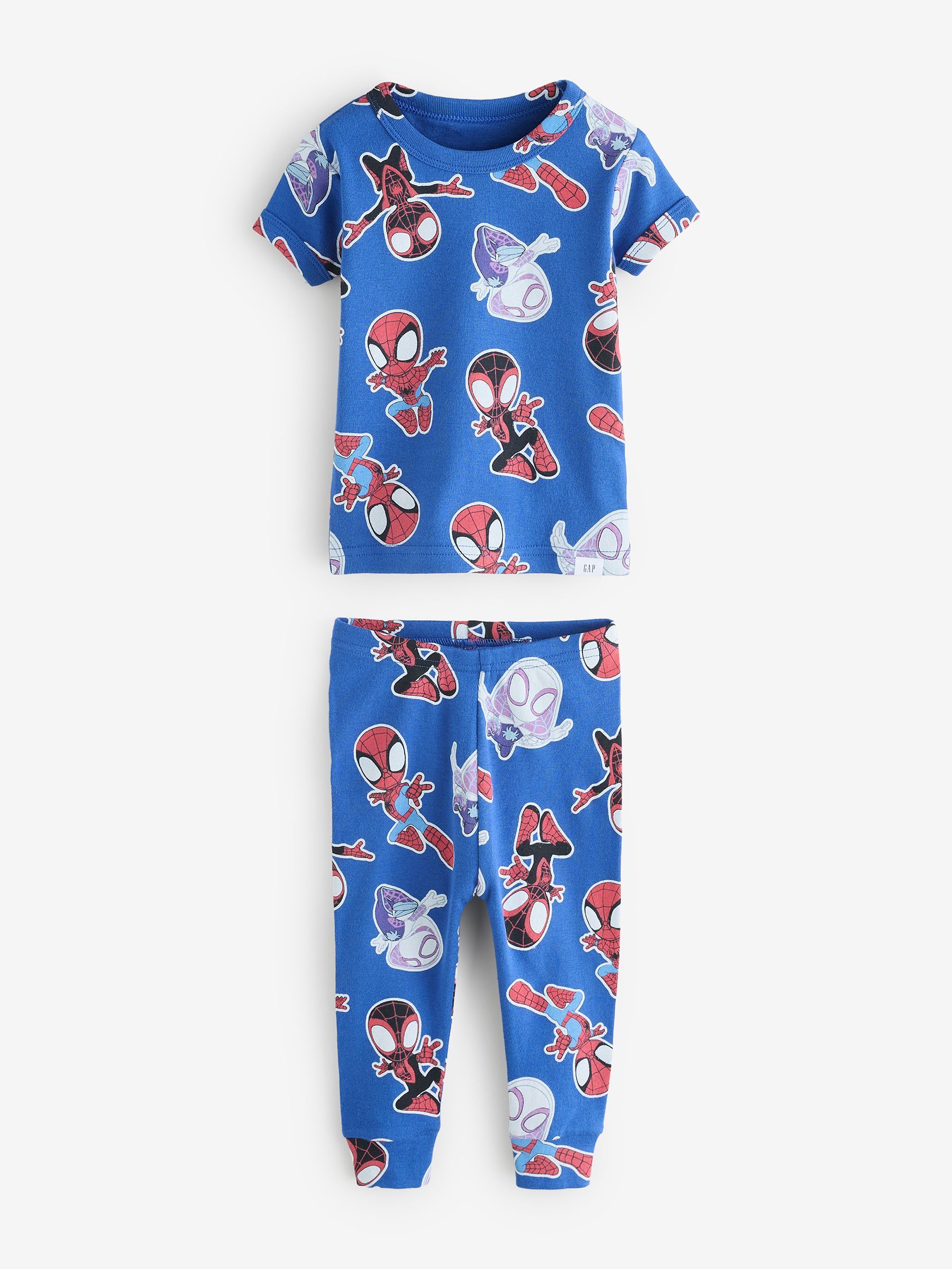 Blue Spiderman Brushed Cotton Pyjamas Set - Image 1 of 5