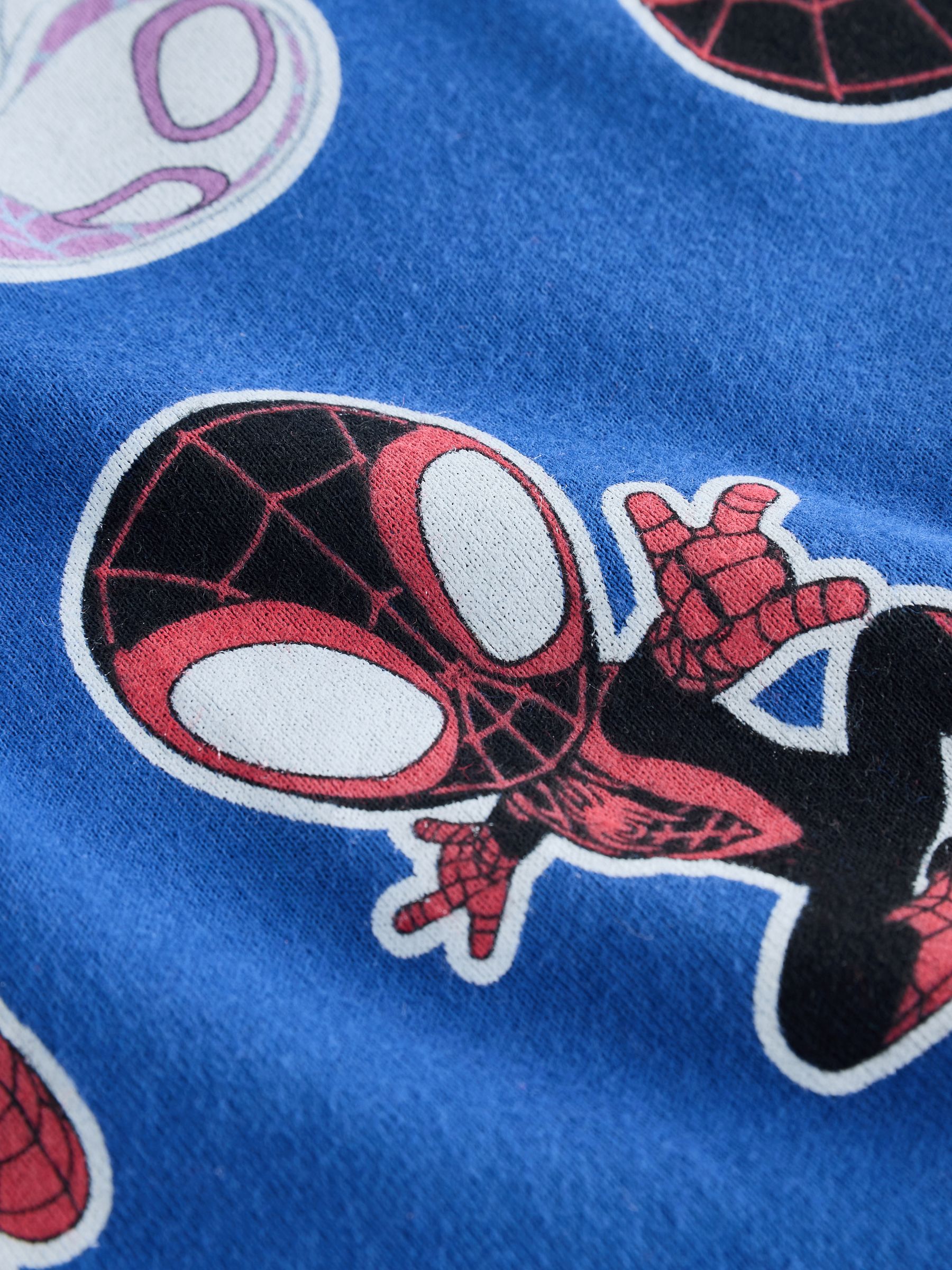 Blue Spiderman Brushed Cotton Pyjamas Set - Image 4 of 5