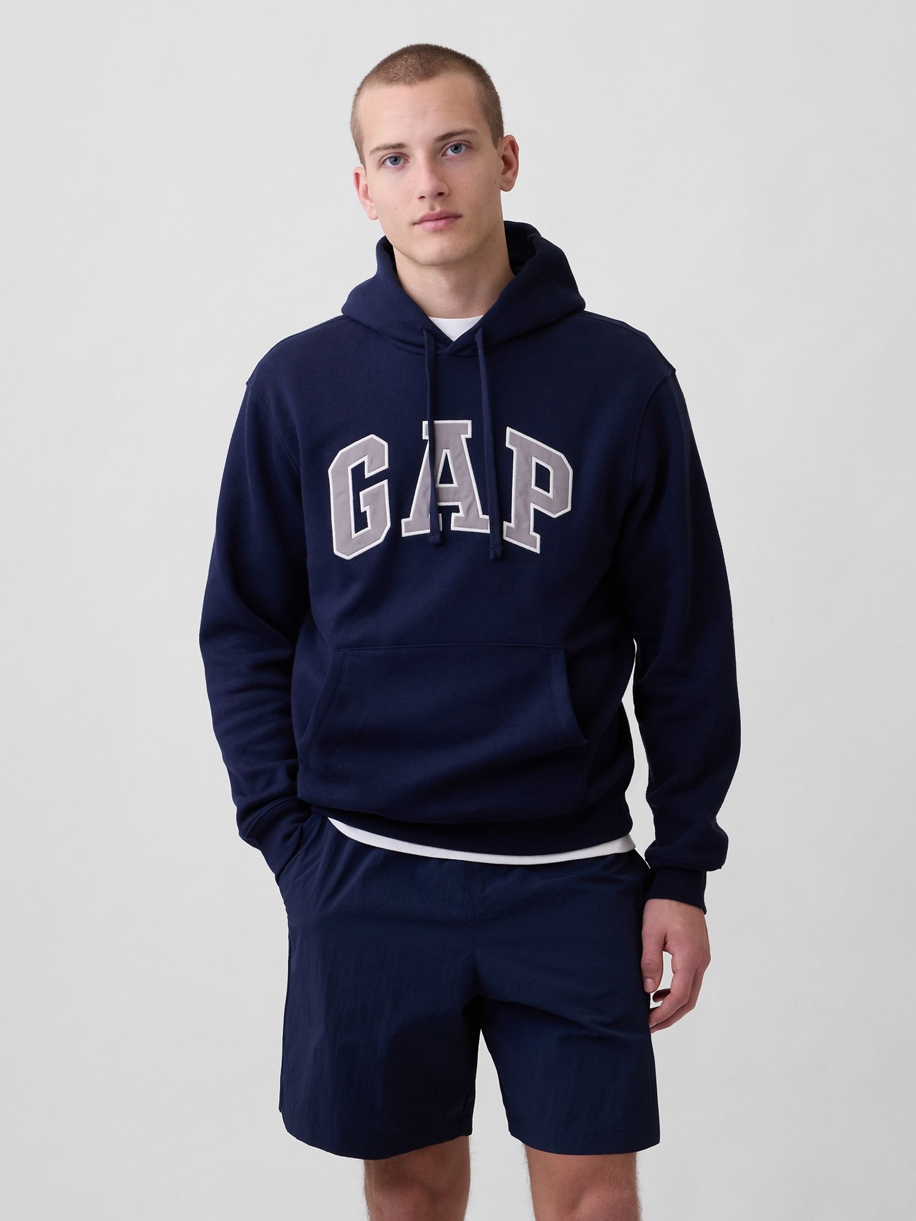 Navy VintageSoft Arch Logo Hoodie - Image 1 of 4