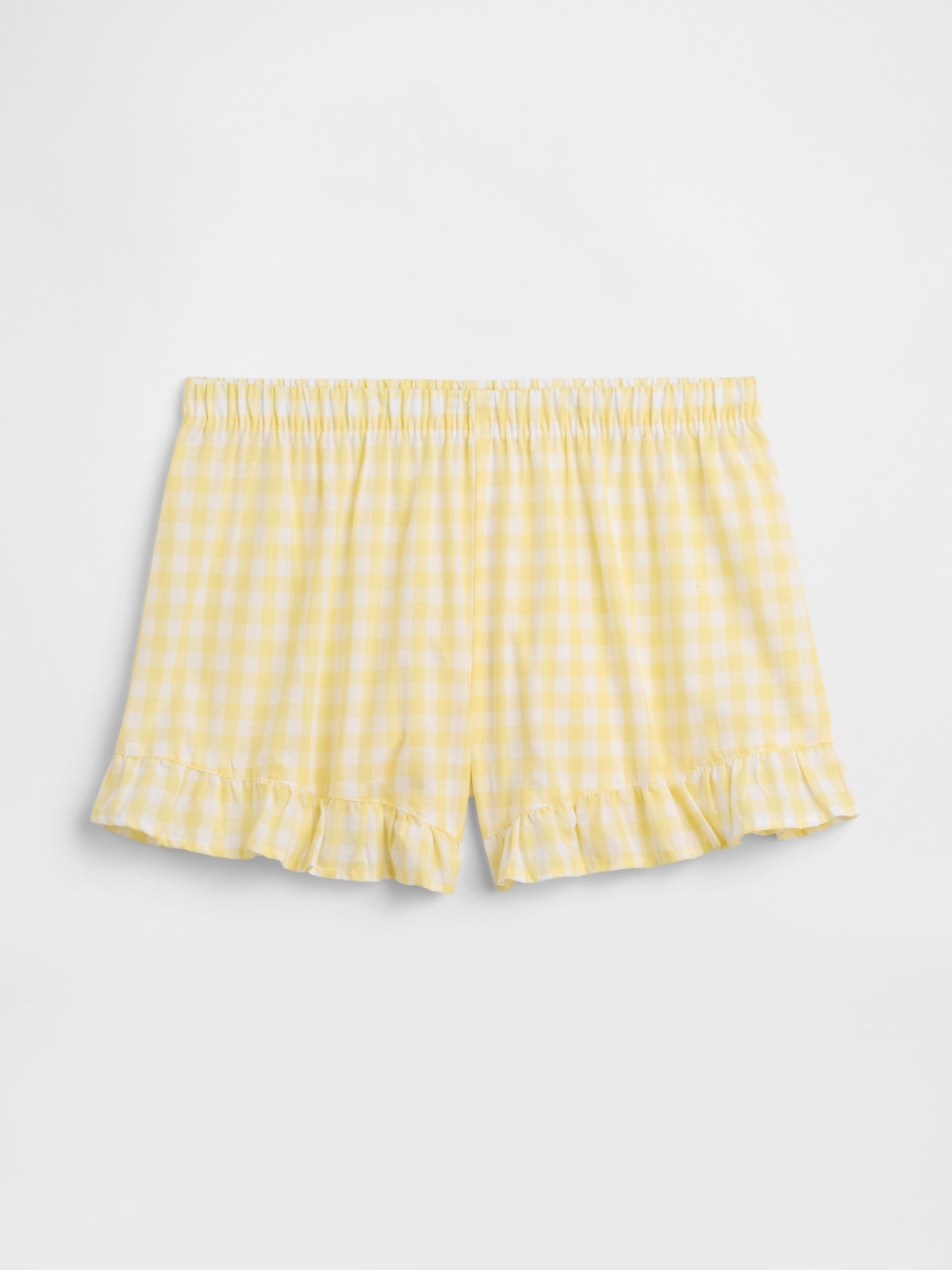 Yellow Gingham Ruffle Poplin Pyjama Shorts - Image 5 of 5