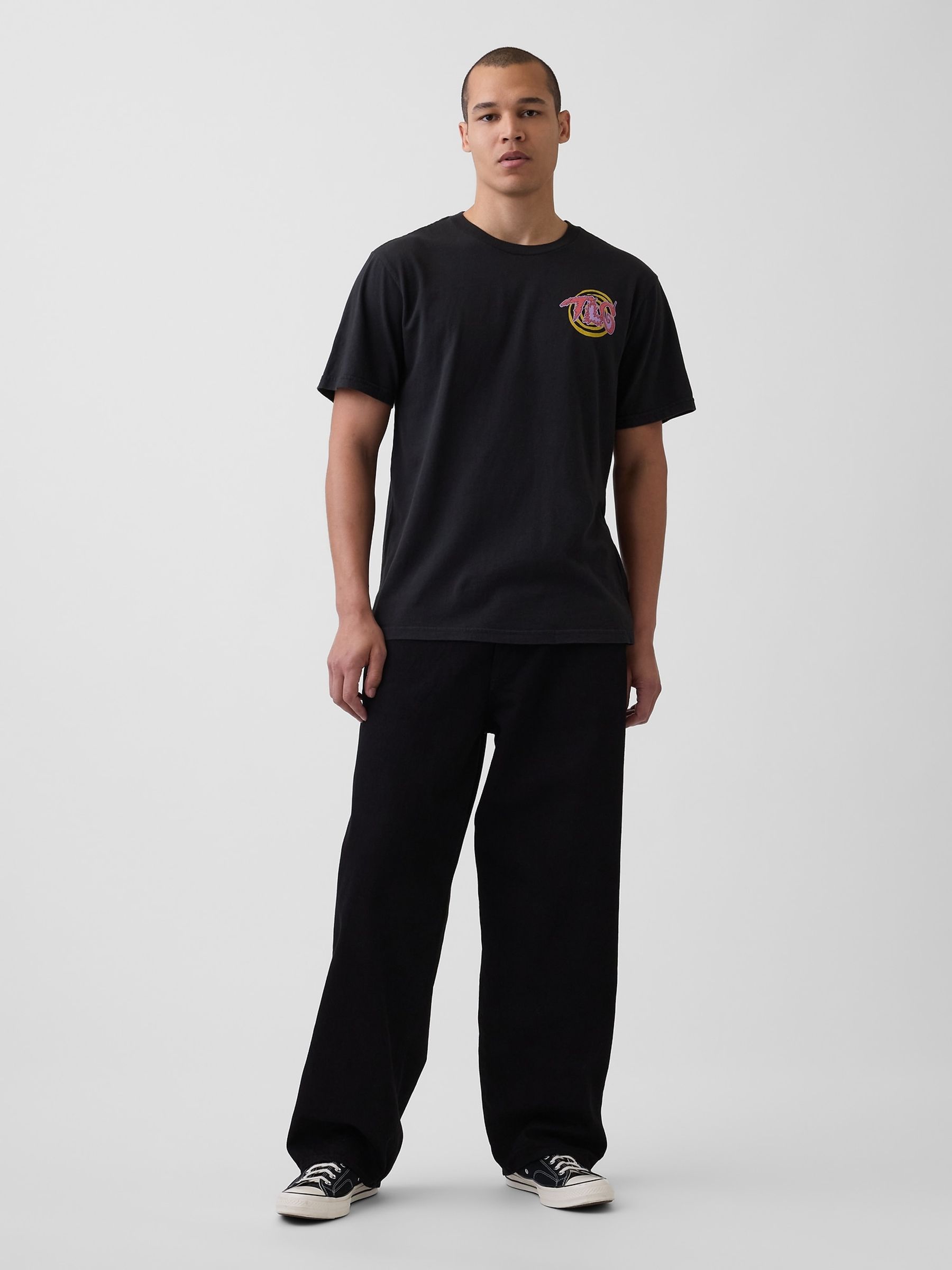 Black TLC Relaxed Band Graphic Short Sleeve T-Shirt - Image 3 of 4