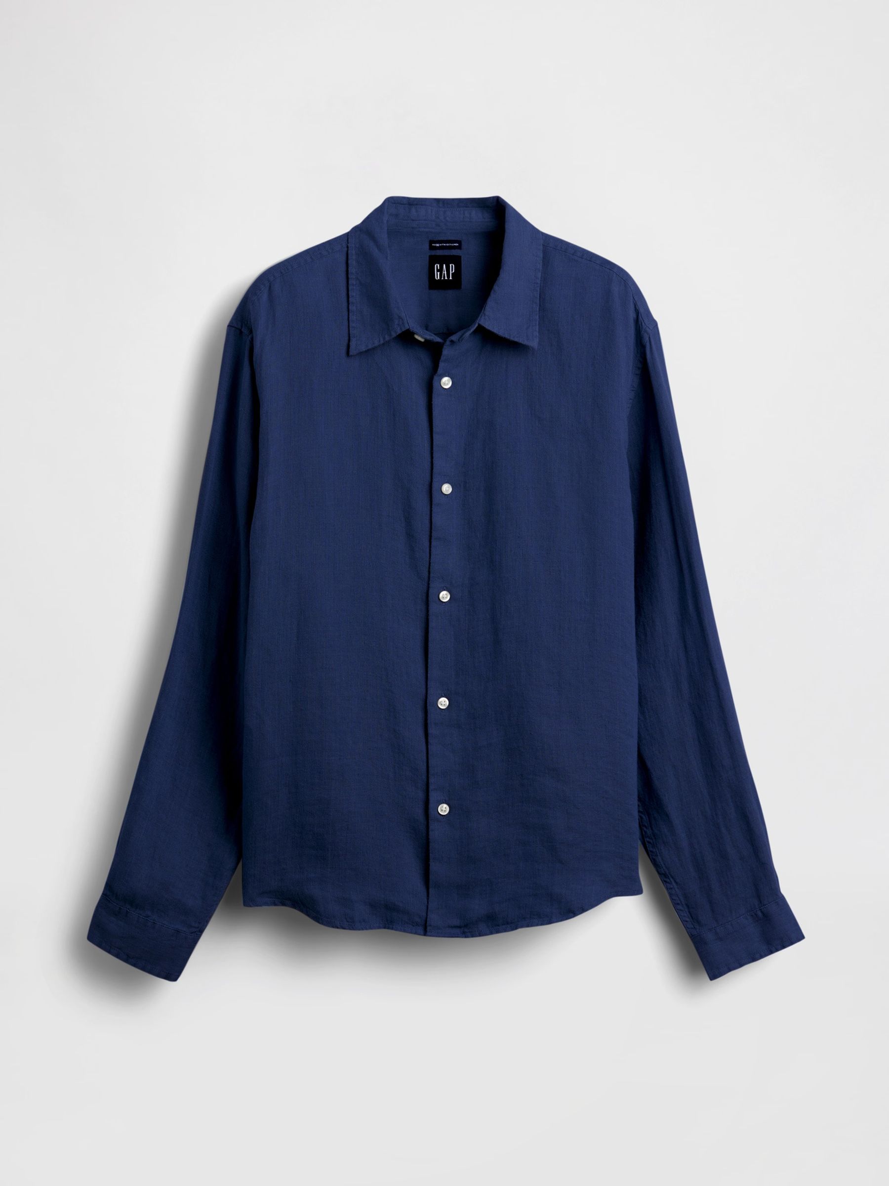 Navy Linen Relaxed Shirt - Image 6 of 6