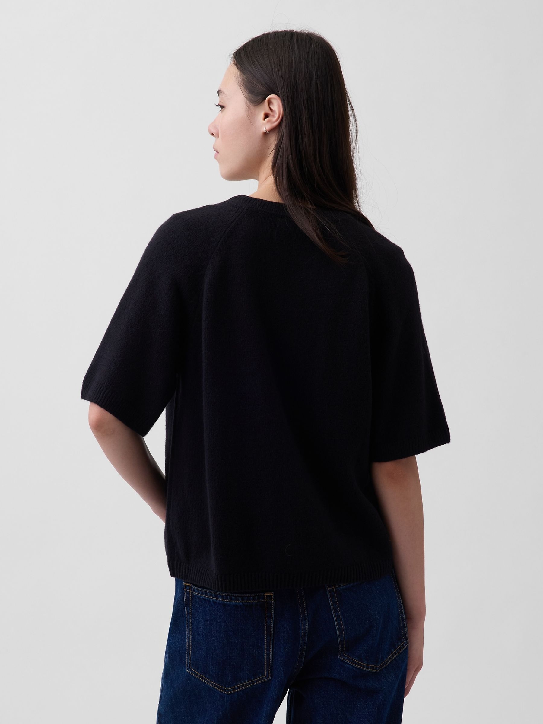 Black CashSoft Raglan T-Shirt Jumper - Image 2 of 4