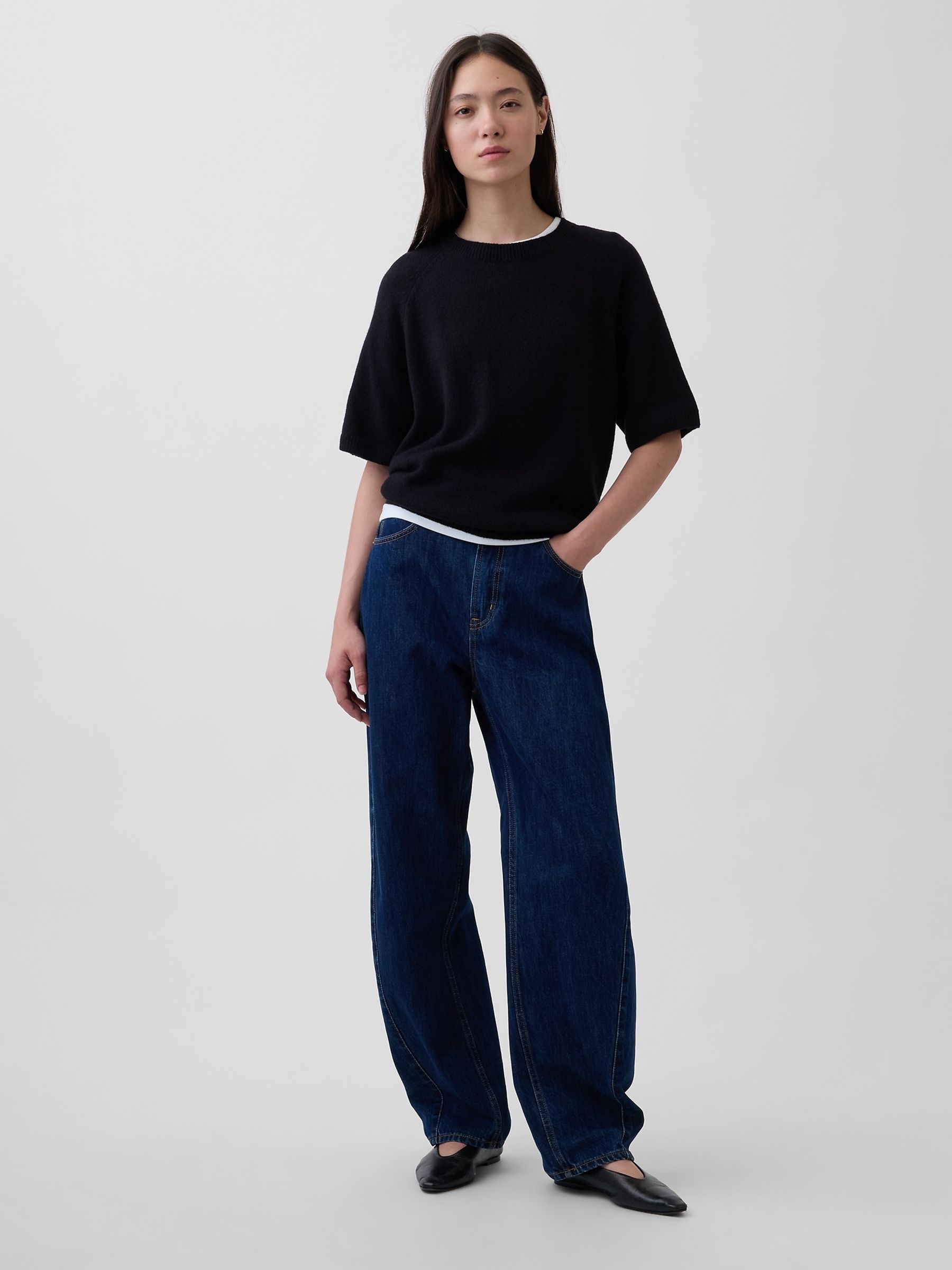 Black CashSoft Raglan T-Shirt Jumper - Image 3 of 4