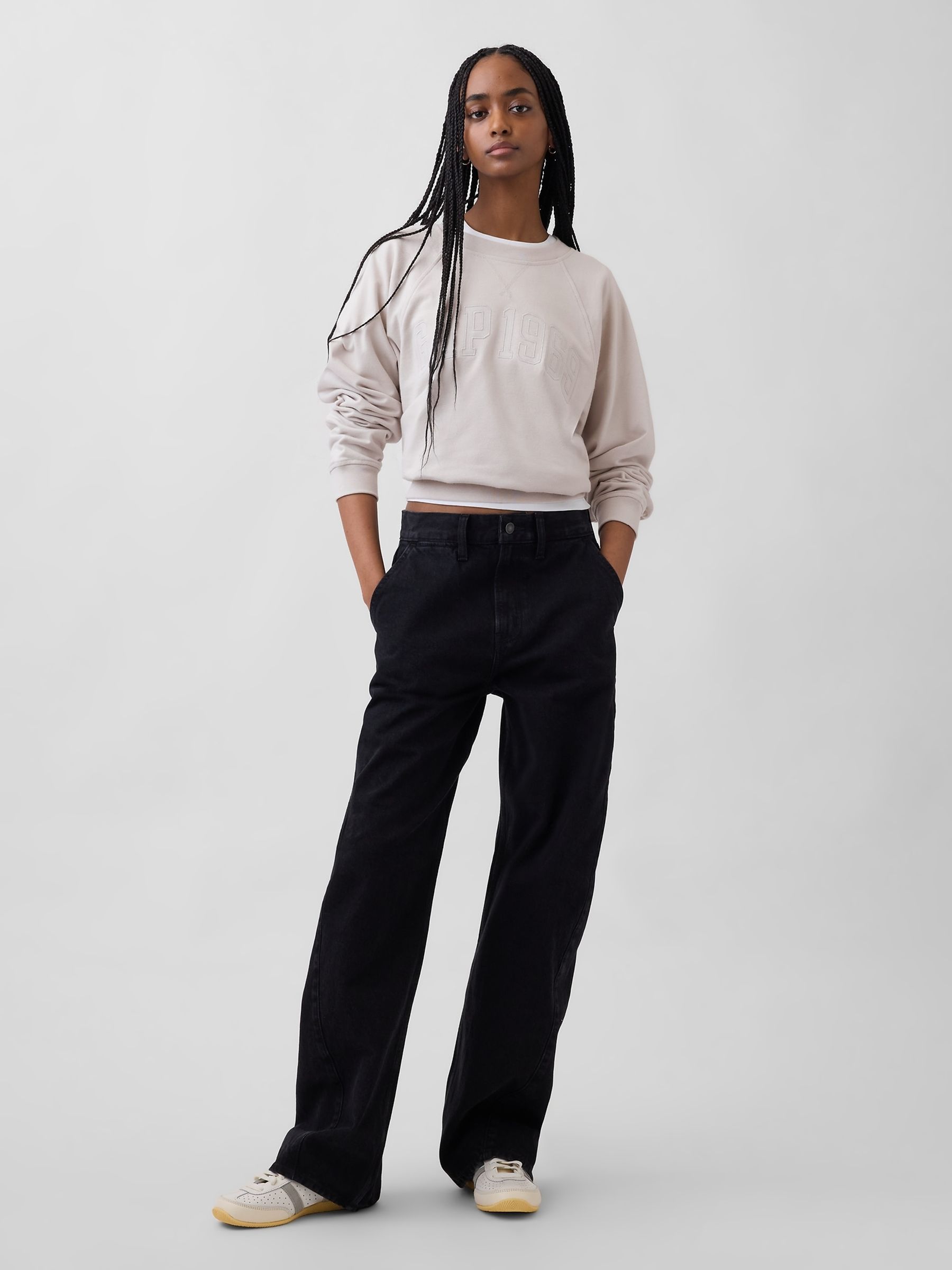 Beige French Terry Raglan Logo Sweatshirt - Image 3 of 4