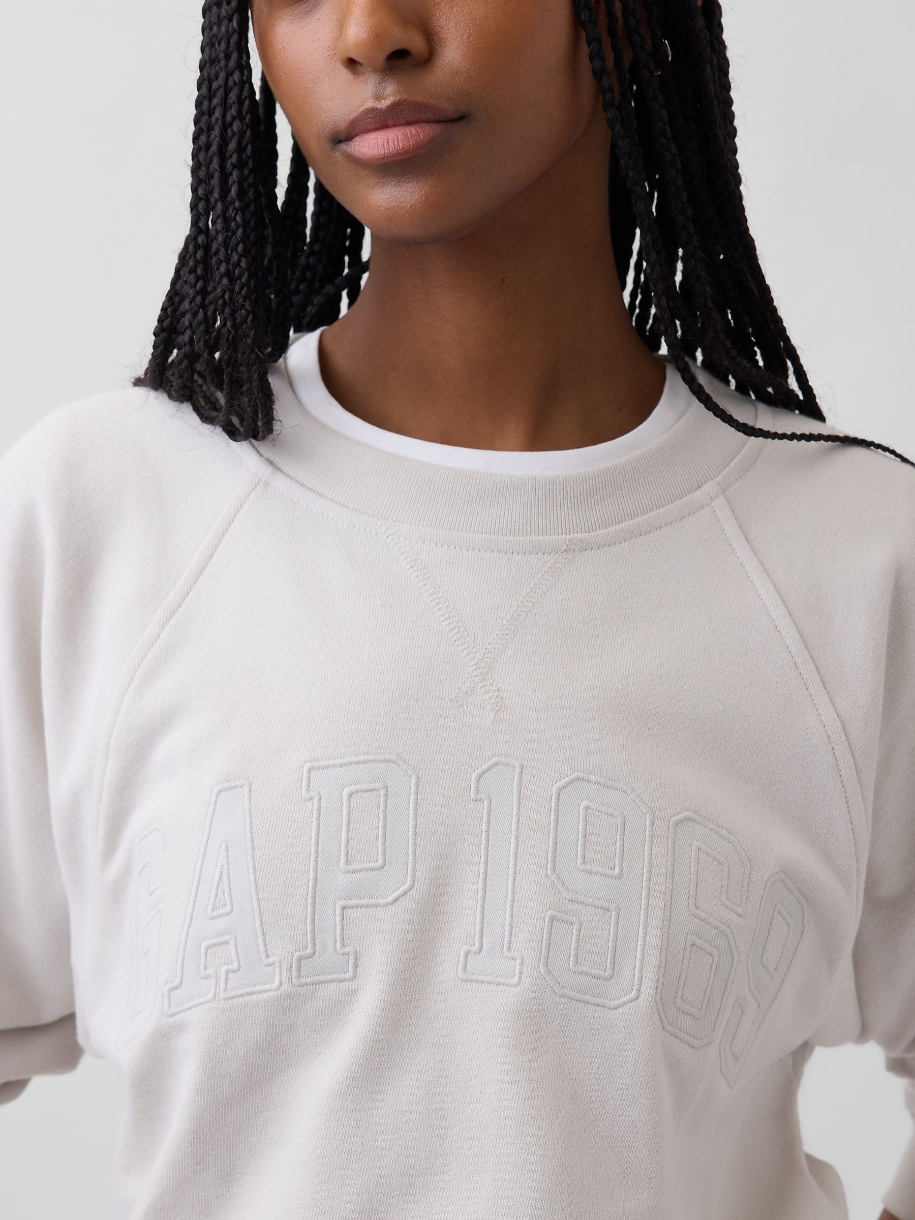 Beige French Terry Raglan Logo Sweatshirt - Image 4 of 4