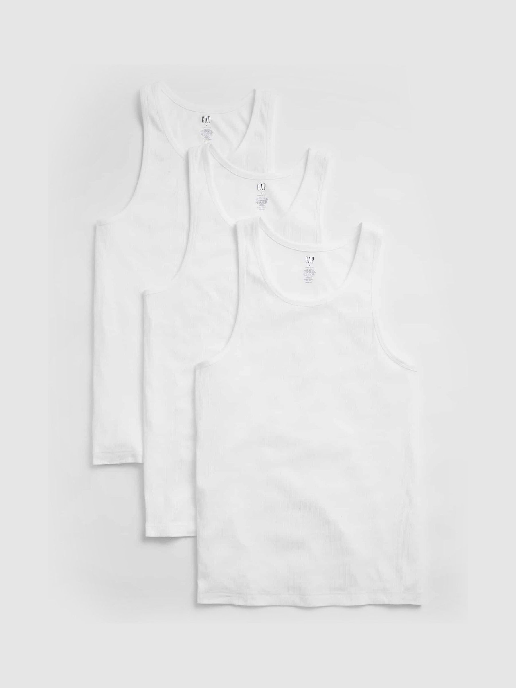 White Sleeveless Crew Neck Vest Top 3 Pack - Image 1 of 1