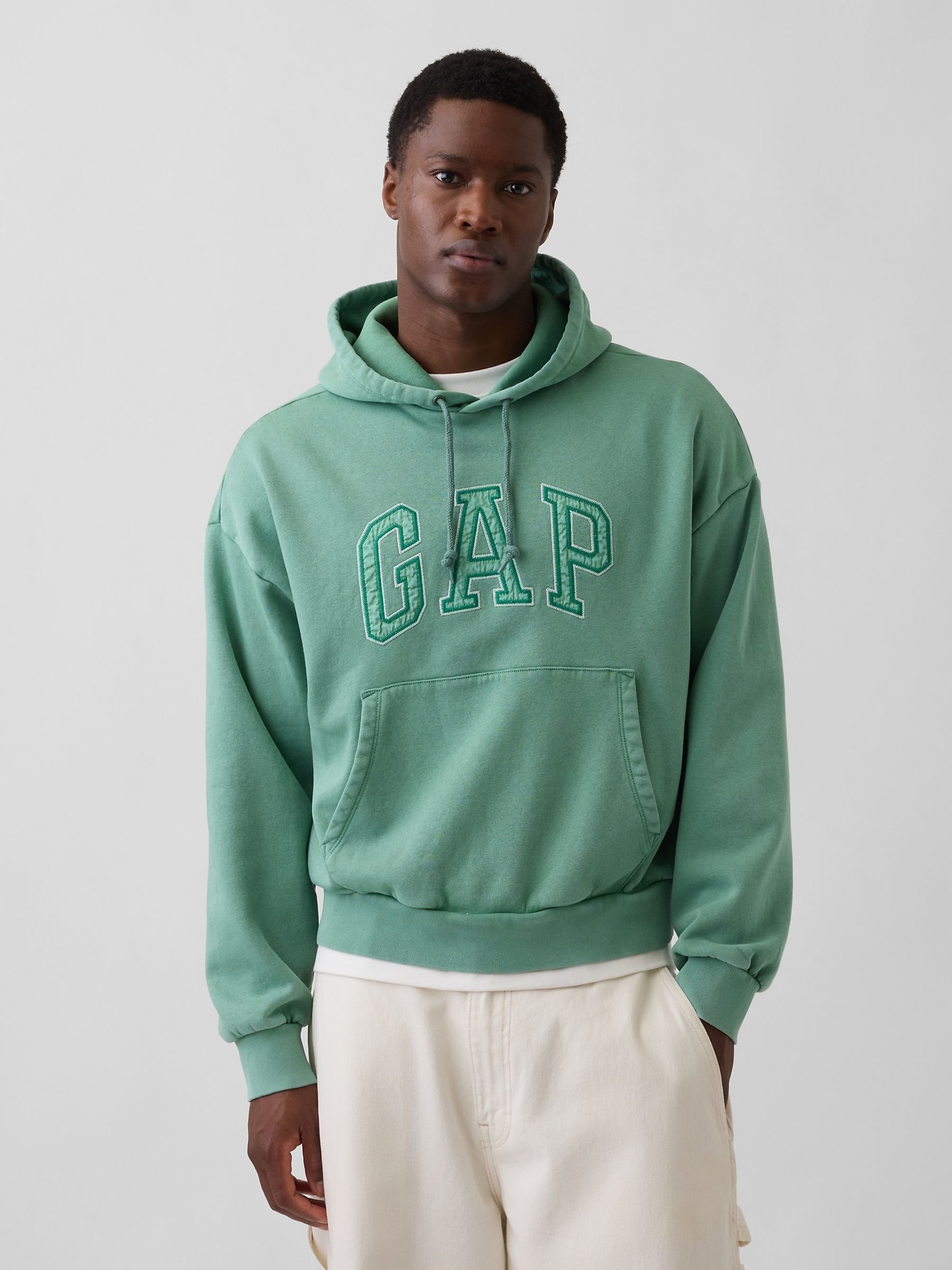 Green VintageSoft Oversized Logo Hoodie - Image 1 of 4