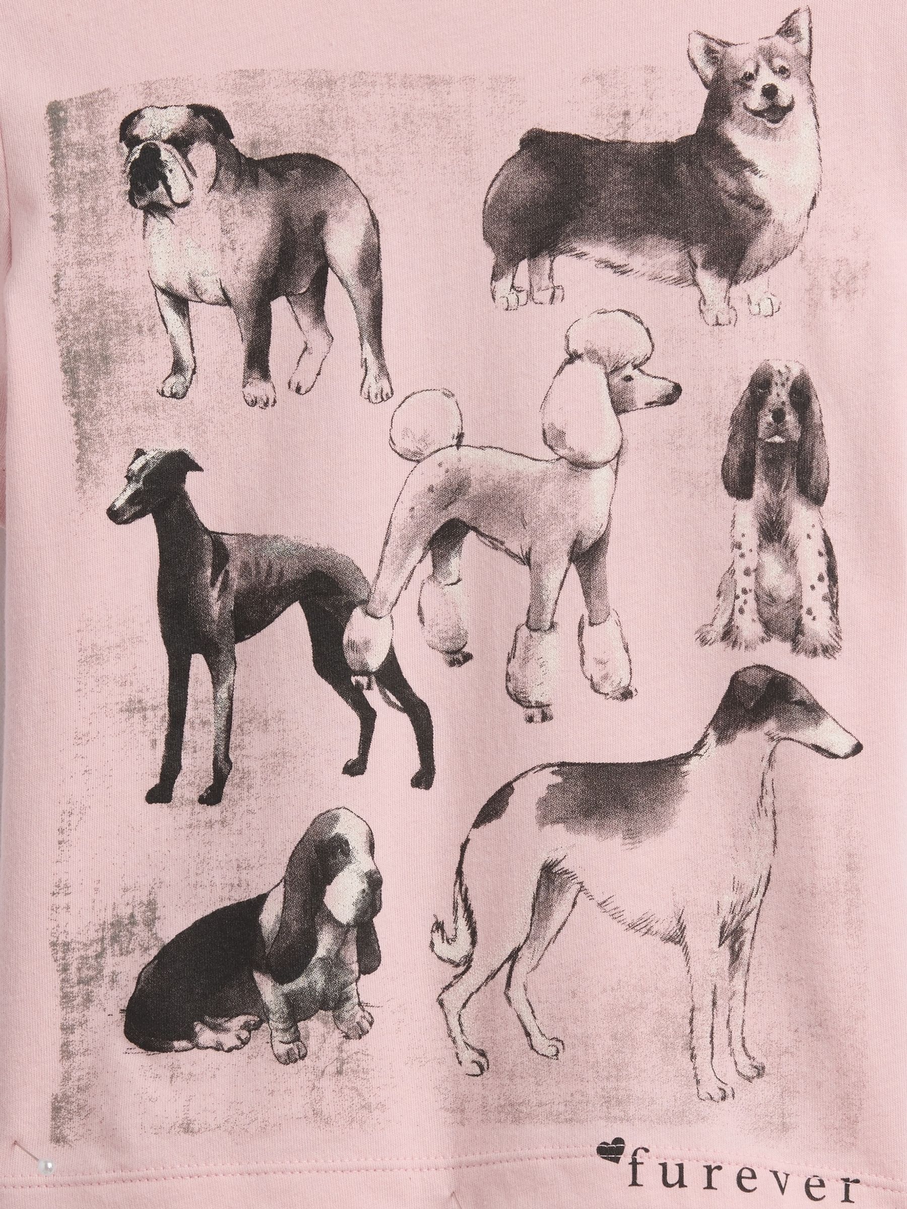 Pink Dogs Graphic Short Sleeve T-Shirt - Image 4 of 4 Pink Dogs Graphic Short Sleeve T-Shirt - Image 4 of 4