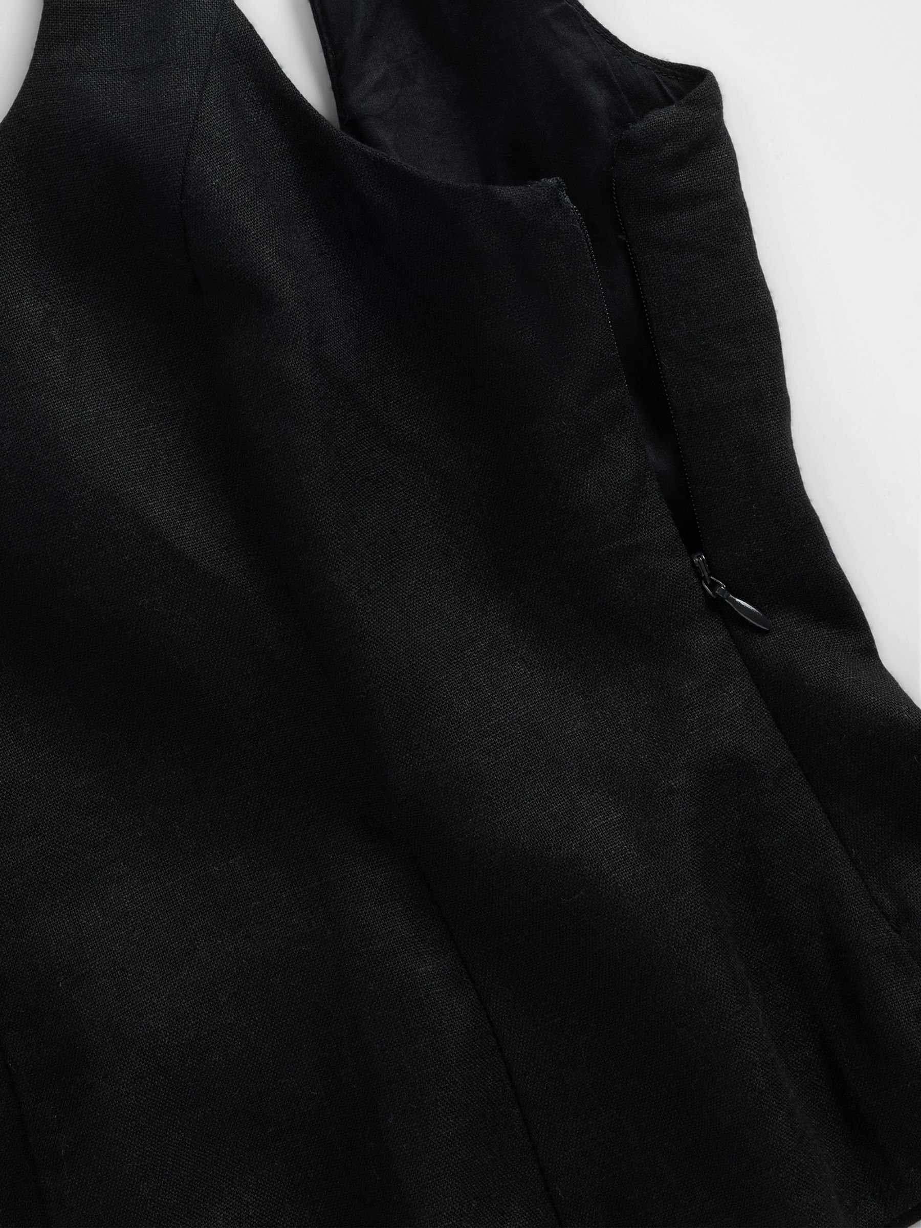 Black Linen-Blend Peplum Top - Image 4 of 4