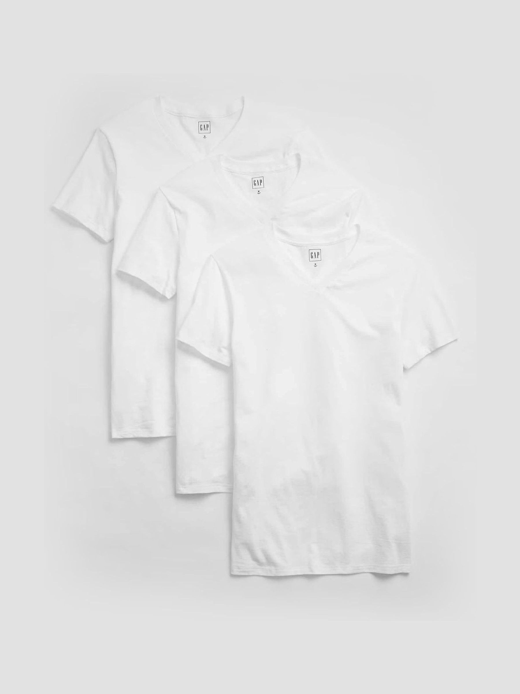 White V-Neck T-Shirts 3 Pack - Image 1 of 1